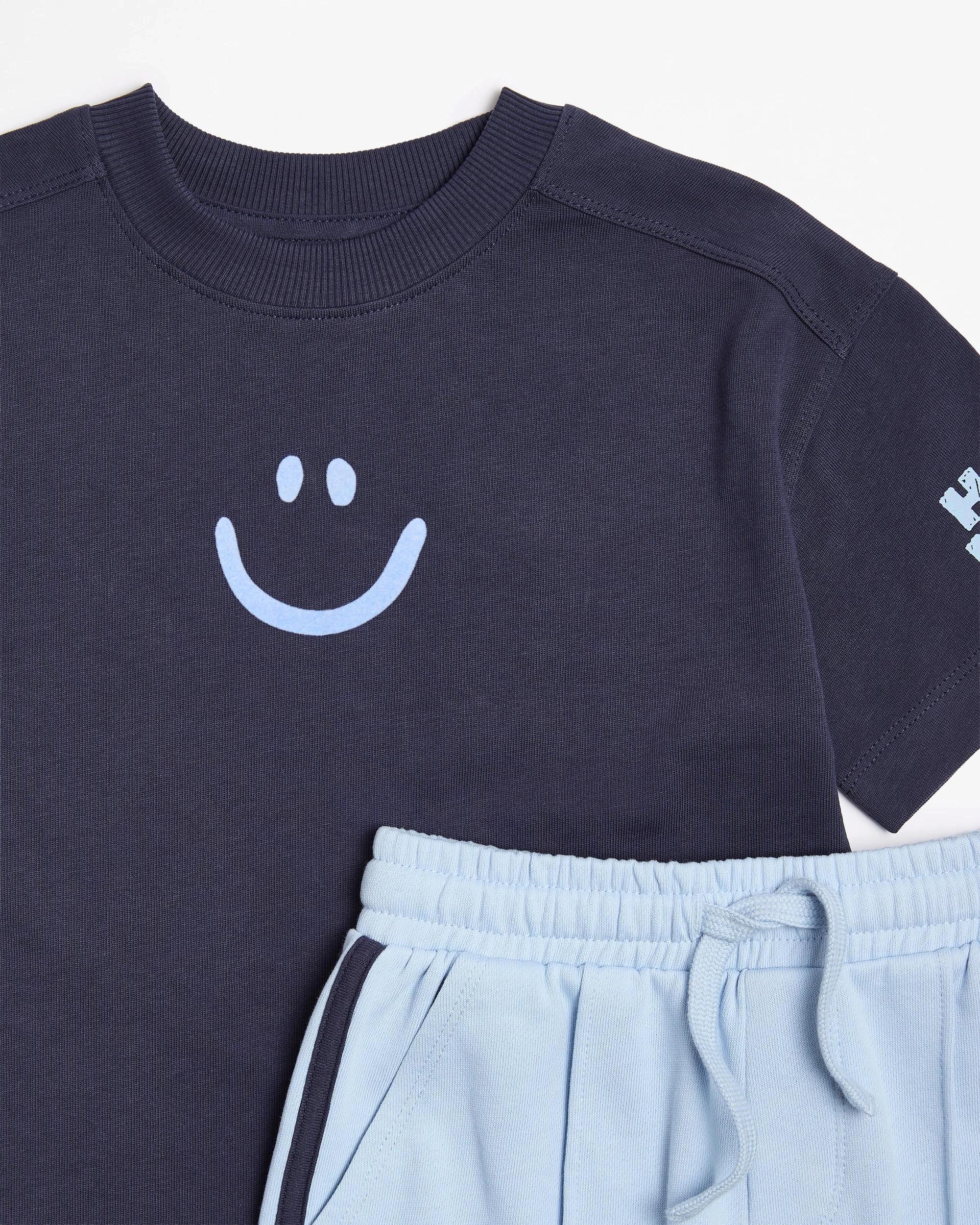 6 Target Kids Australian Cotton T-Shirt and Short 2 Piece Set NAVY SMILE, 6 of 6