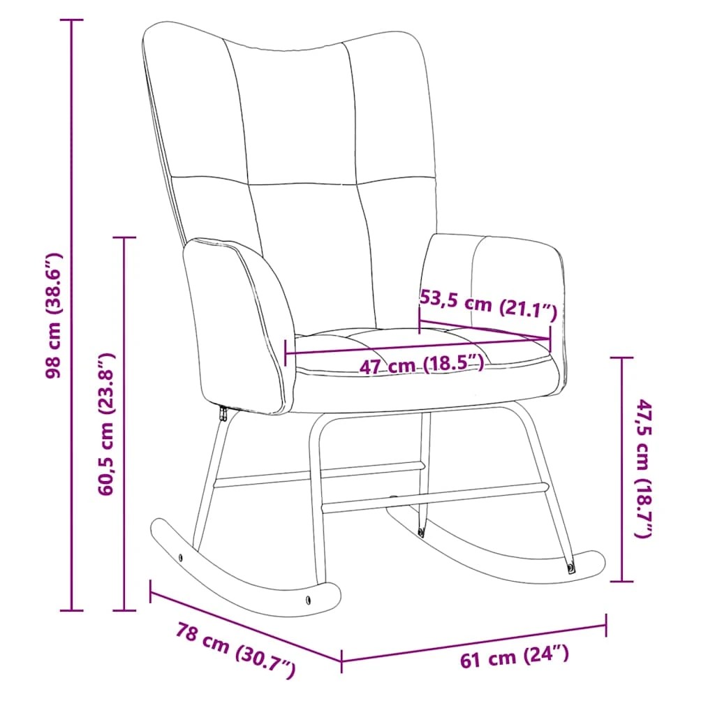 9 vidaXL Rocking chair Appealing Design - Green, 9 of 9