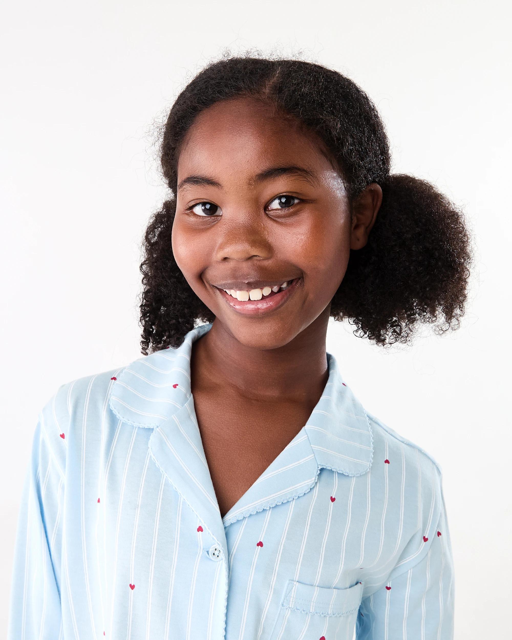 3 Button Through Pyjama Set Blu Strp, 3 of 7