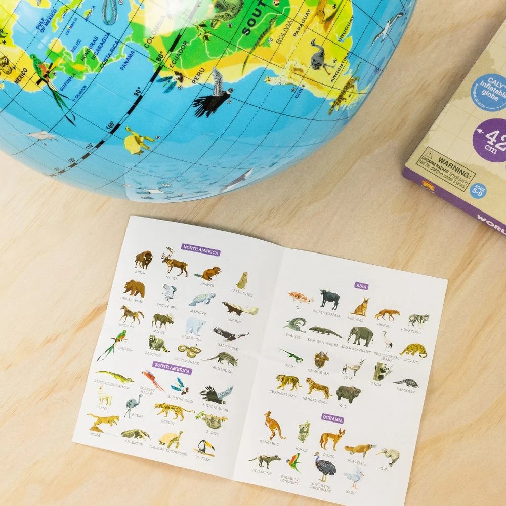 4 Tiger Tribe Inflatable World Globe Animal Planet 42cm, 4 of 4