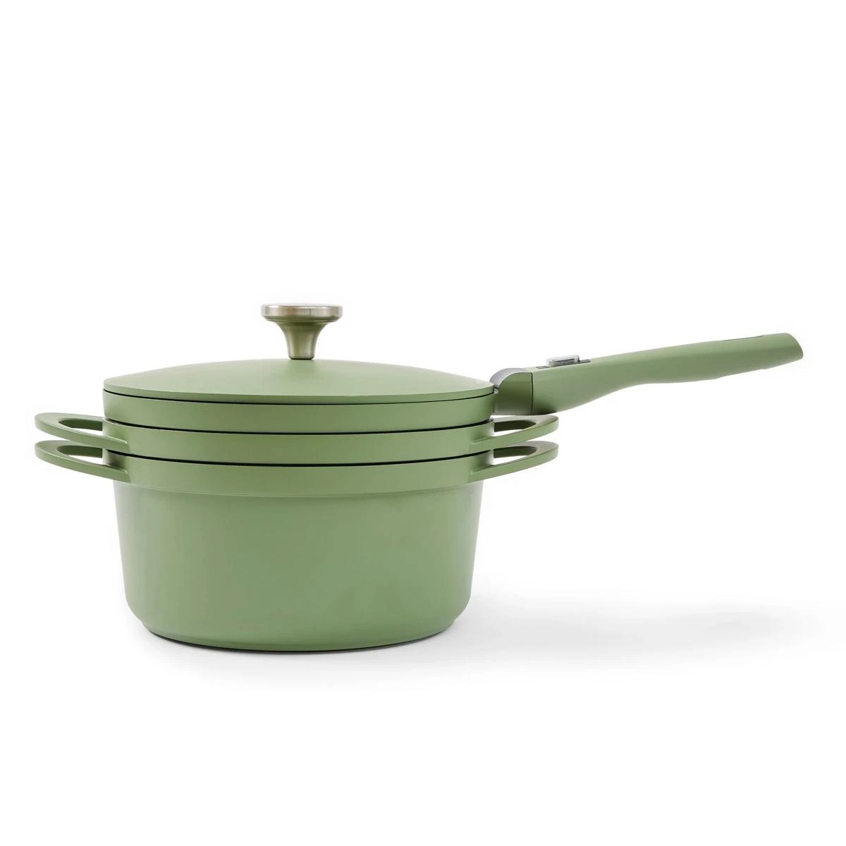 1 3 Piece Cast Aluminium Cookware Set - Green, 1 of 10