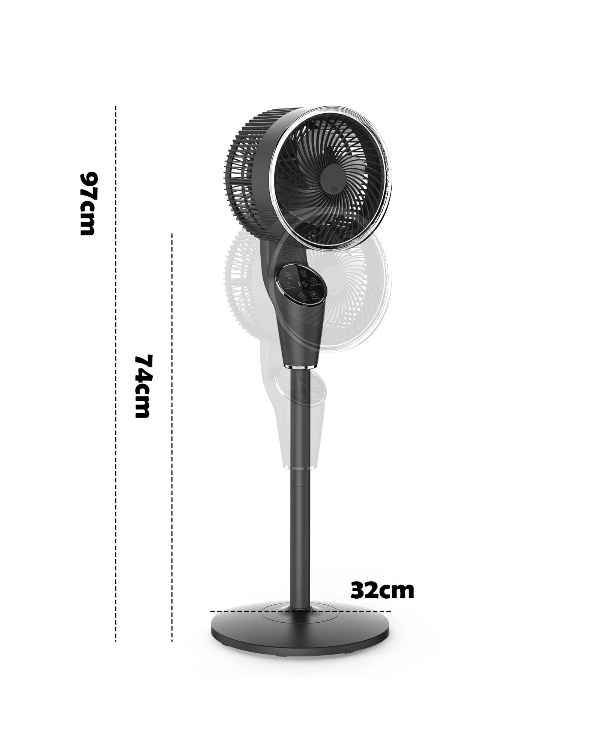 7 Advwin Pedestal Fan 97cm Portable Air Circulator Fan Height Adjustable, 7 of 7