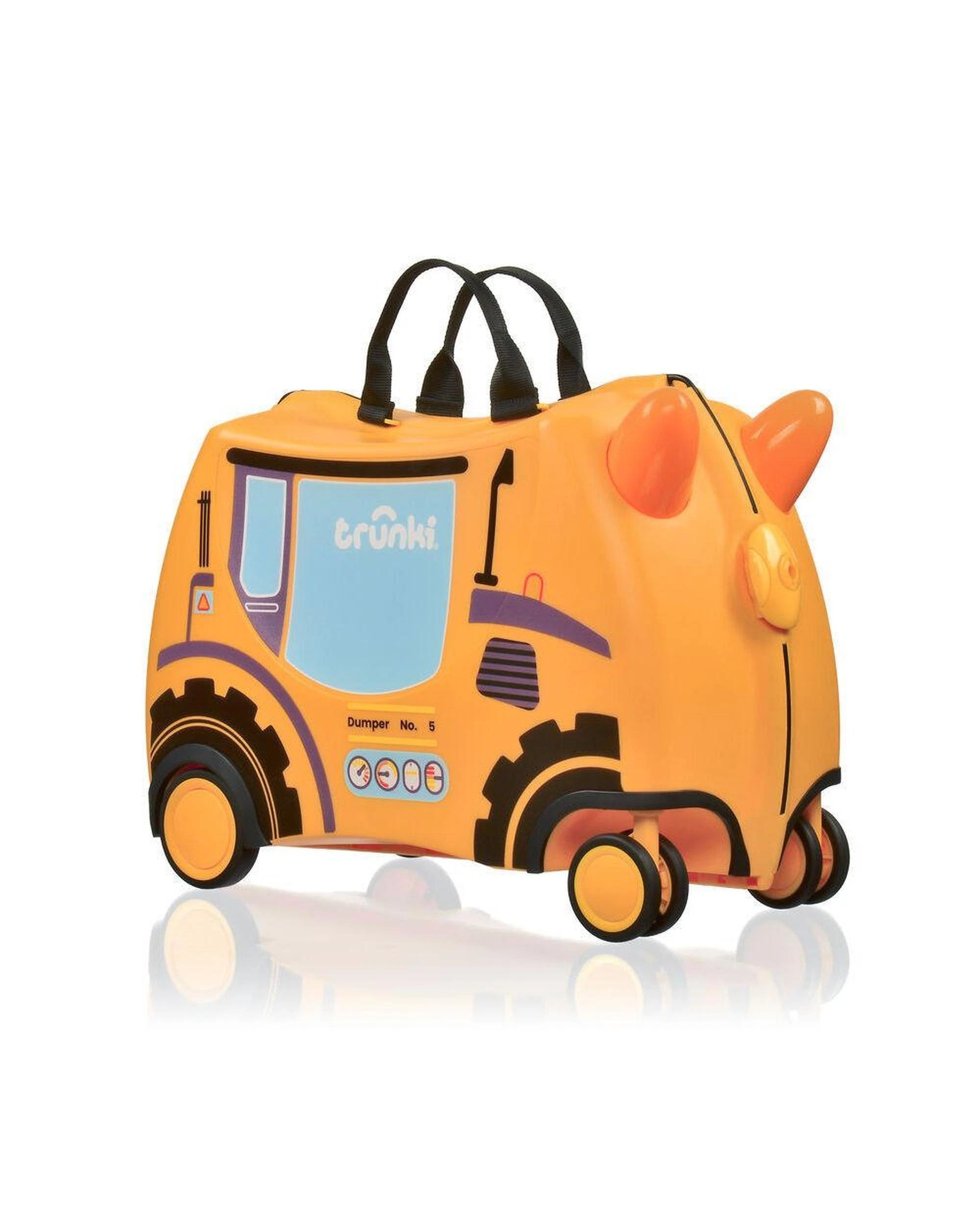 1 Trunki Glide Ride on Luggage Kids Suitcase Toy Box Doug the Digger, 1 of 7