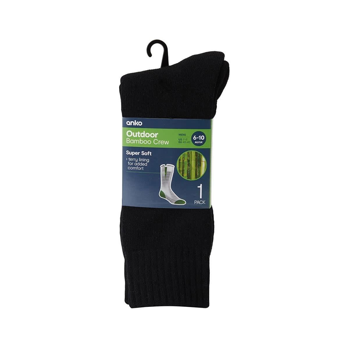 3 Bamboo Crew Socks Black, 3 of 3