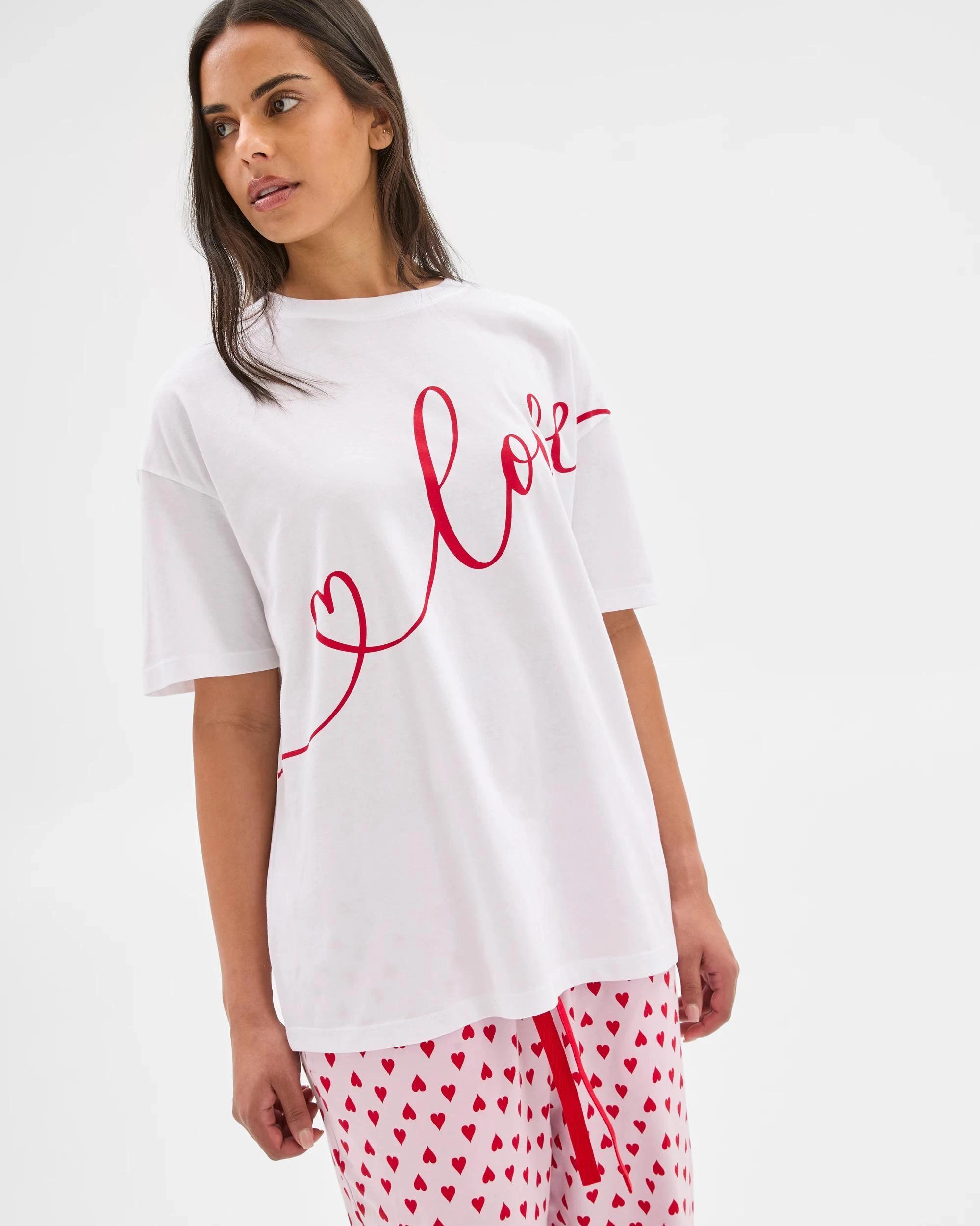 4 Target Woman Australian Cotton Printed Love Boyfriend Sleep T-Shirt LOVE, 4 of 7
