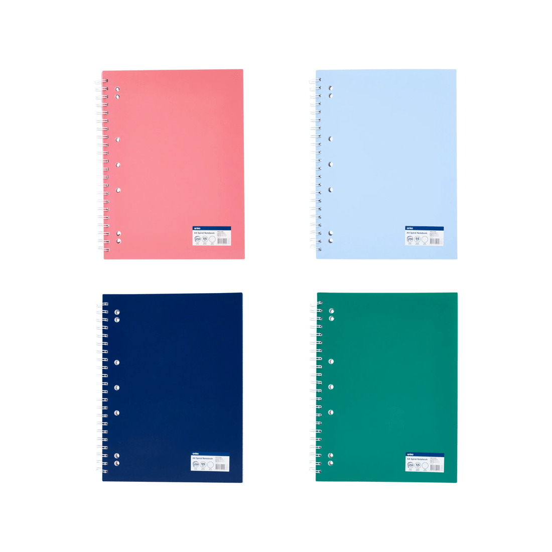 4 A4 Spiral Notebook - Assorted, 4 of 4
