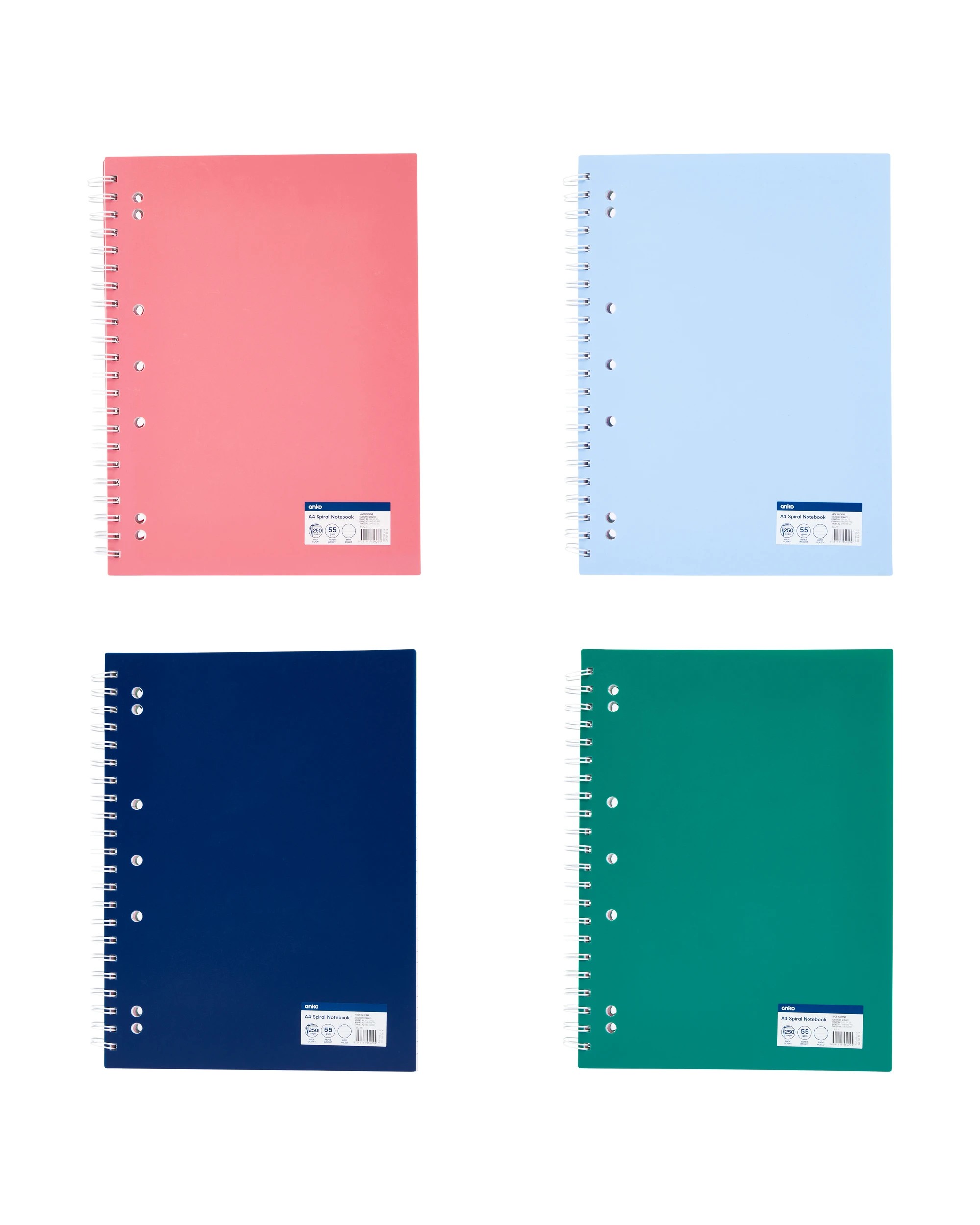 4 A4 Spiral Notebook - Assorted, 4 of 4