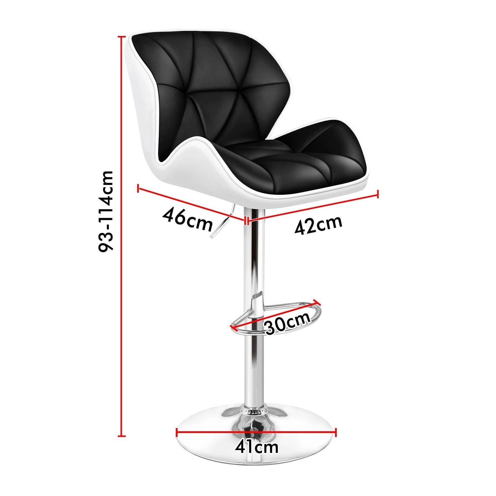 8 Alfordson 4x Bar Stools Willa Kitchen Gas Lift Swivel Chair Leather - Black, 8 of 9