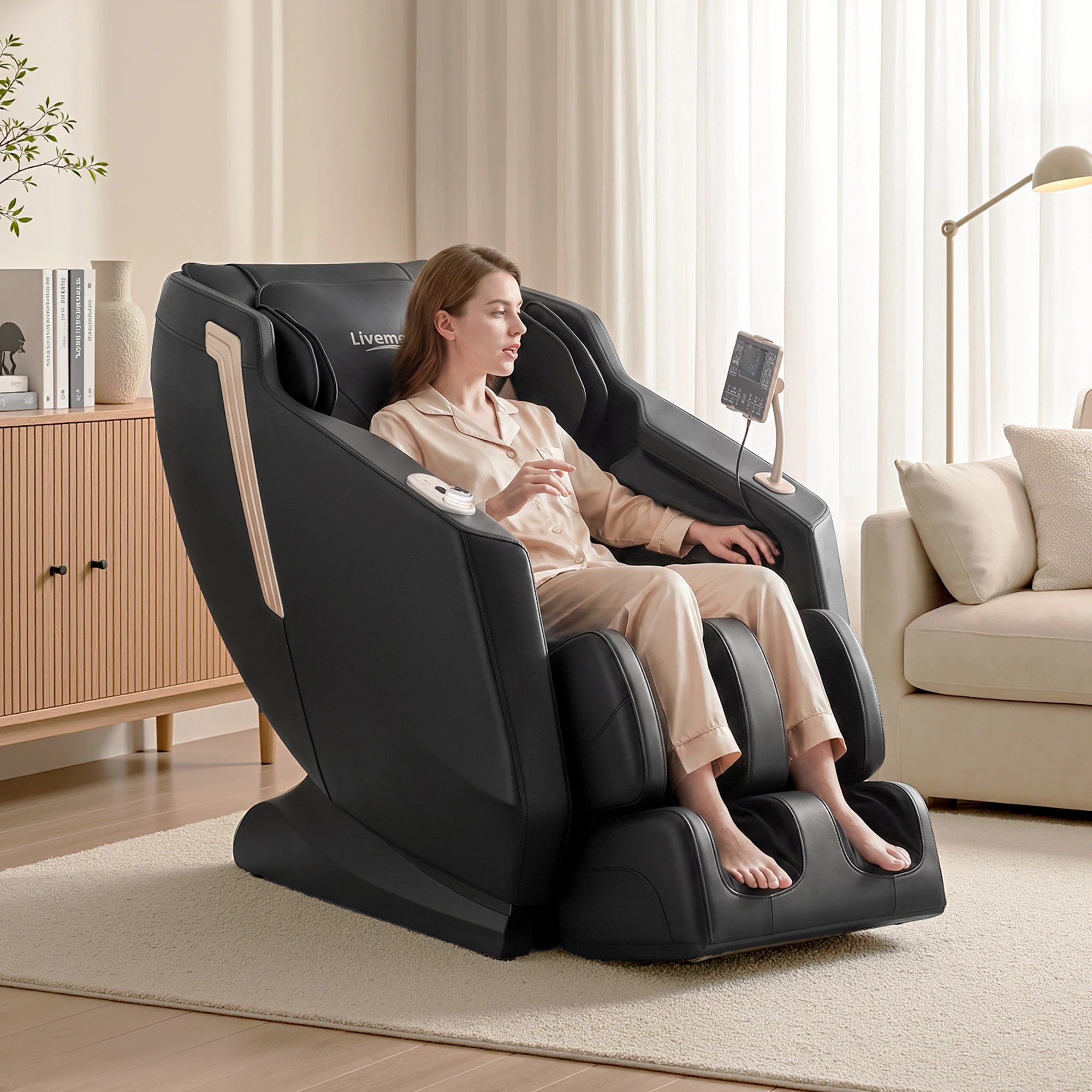9 Livemor Flex Massage Chair Full Body 2026 Zero Gravity Recliner with Heat 24 Airbags Voice Control - Black, 9 of 10