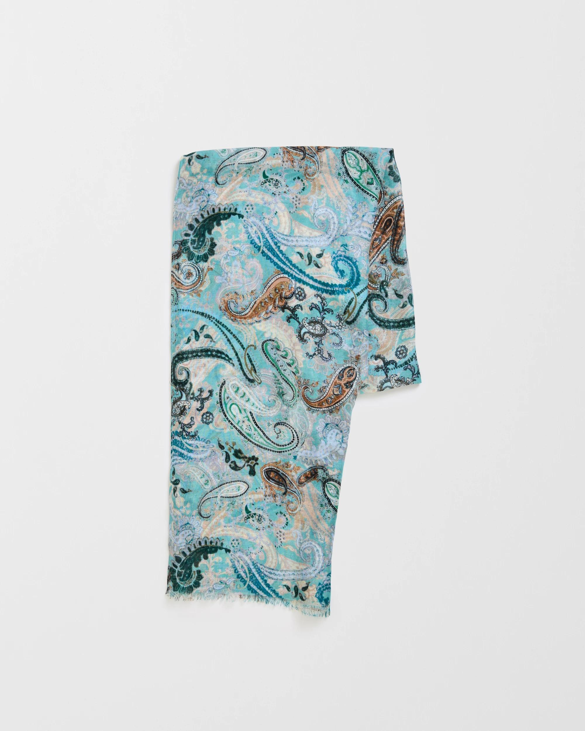 1 Target Lightweight Printed Scarf PAISLEY TEAL, 1 of 2