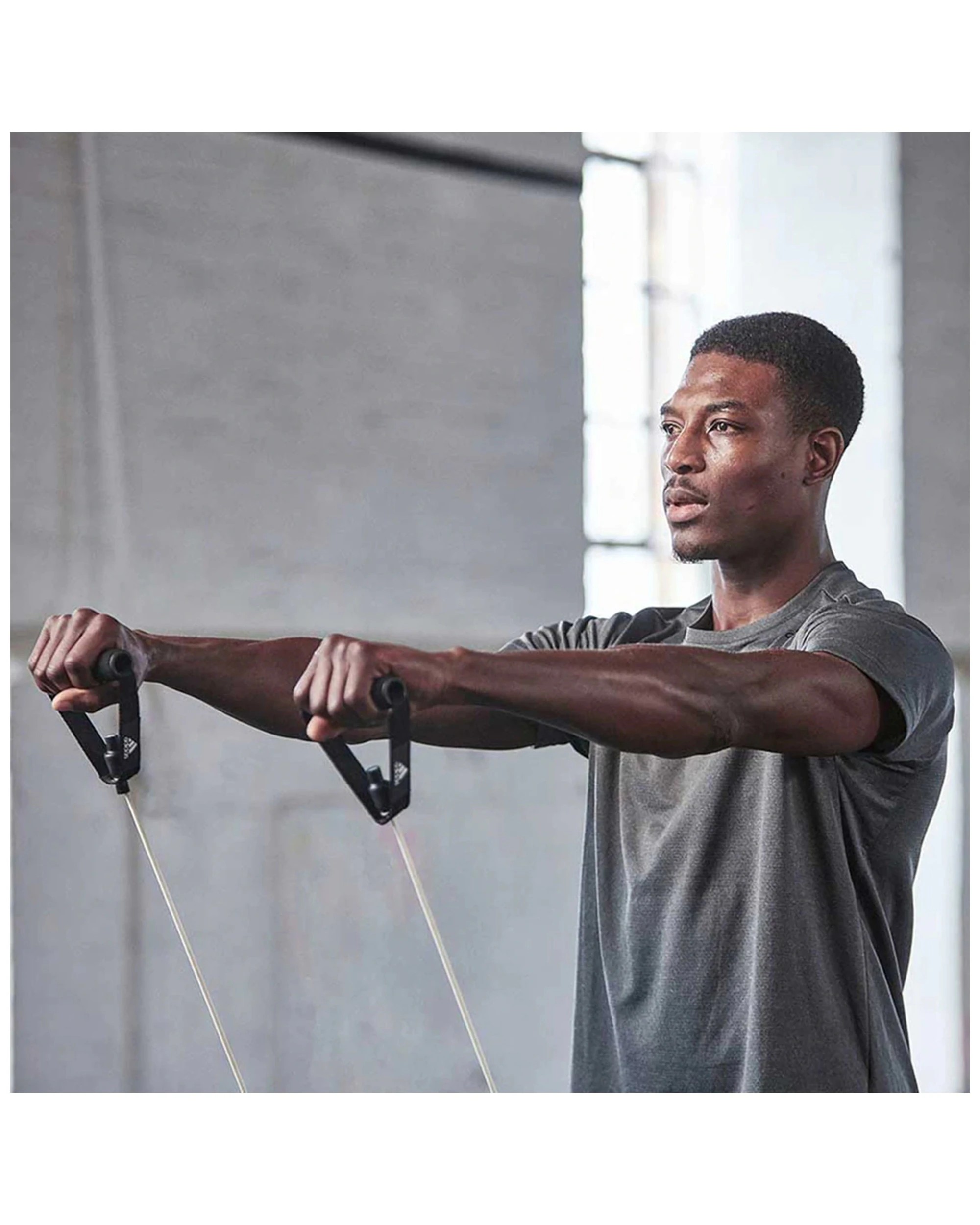 7 Adidas Resistance Tube With Handles Level 1 Light Resistance Home Workout - White, 7 of 8