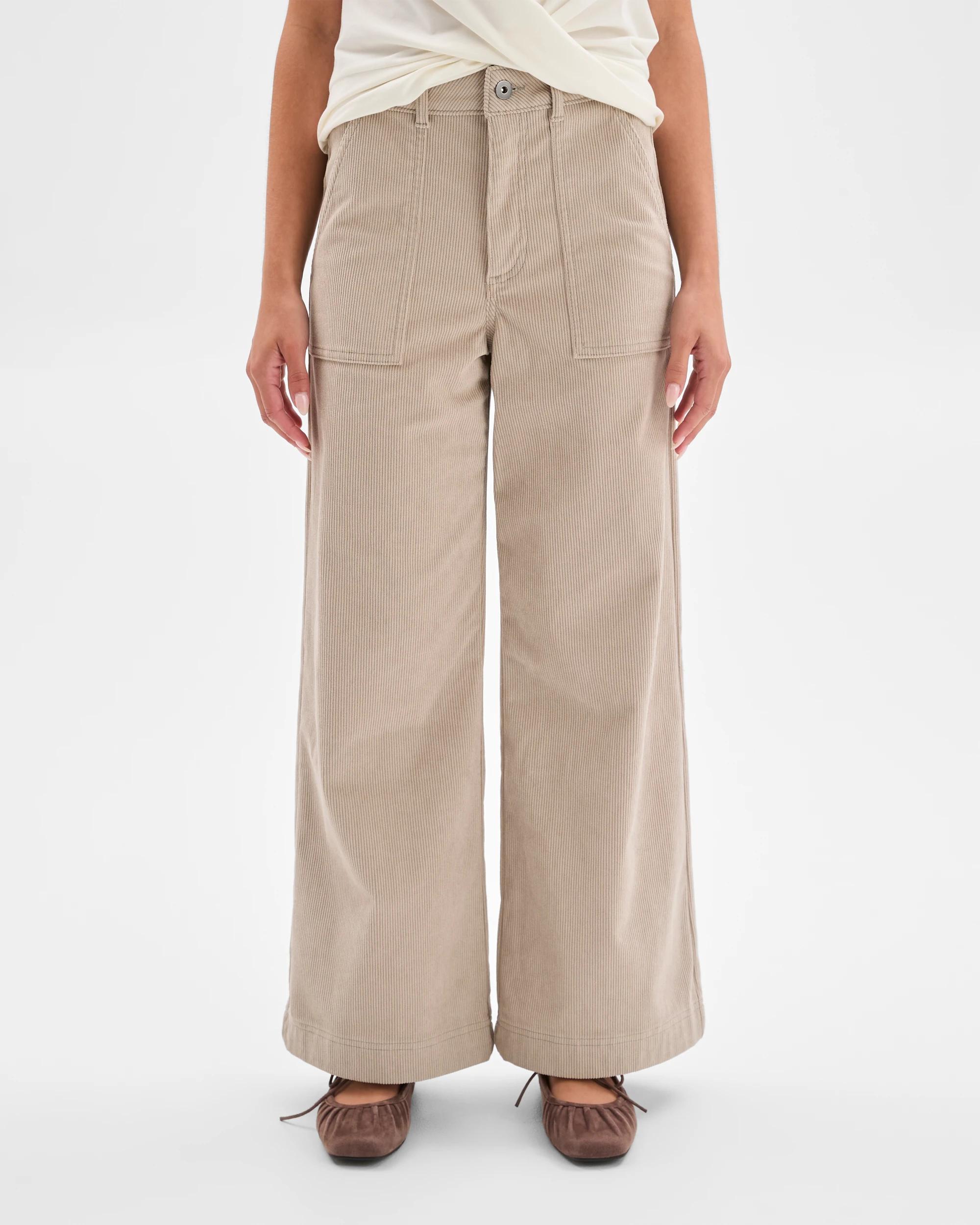 2 Target Petites Petites Corduroy Wide Leg Pants PARCHMENT, 2 of 6