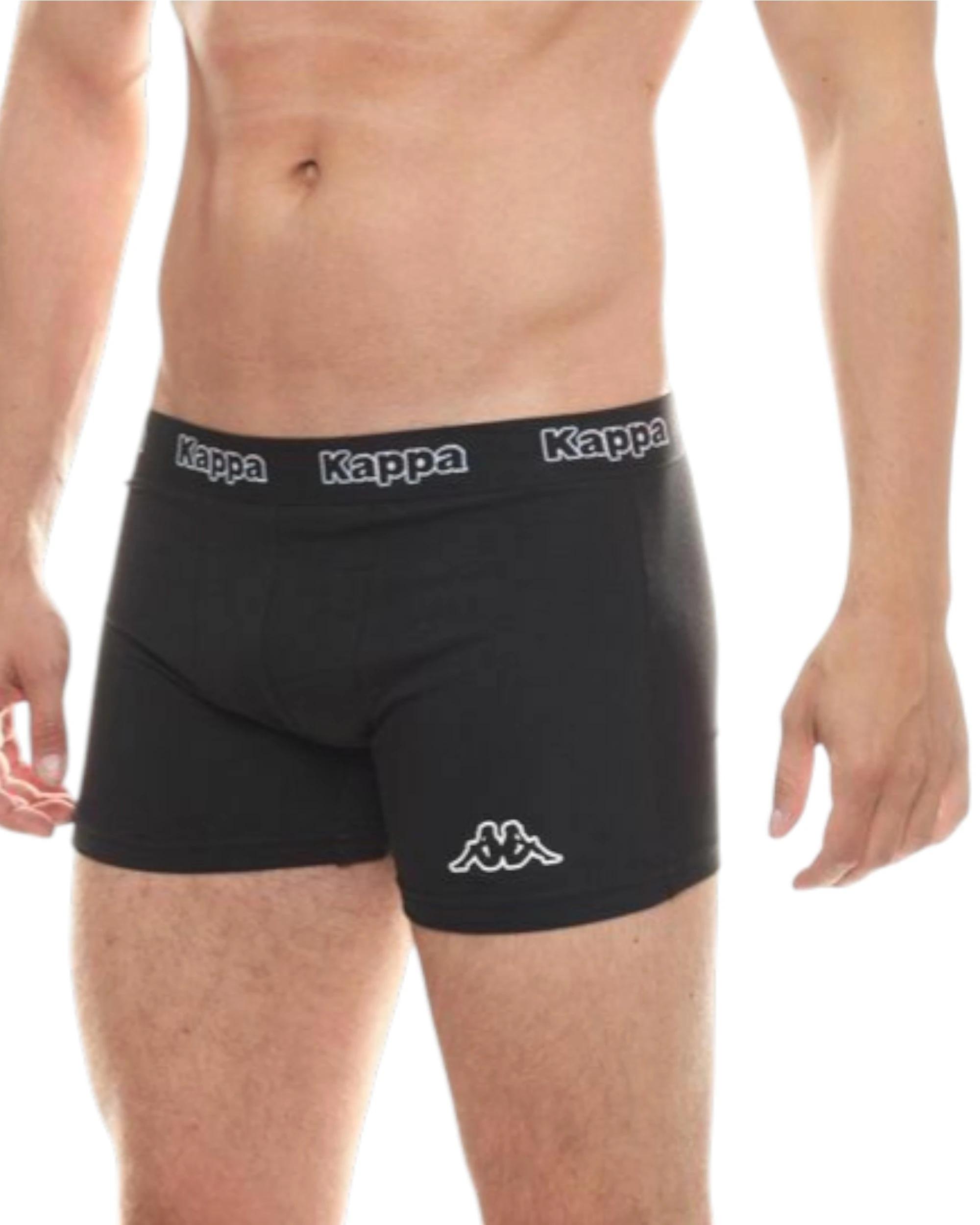 4 Kappa 4 Pack Mens Boxer Shorts Comfy Trunks BLACK/BLACK, 4 of 5