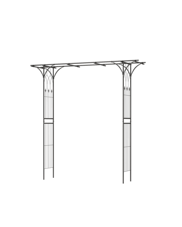 Costway 2M Garden Arbor Metal Archway Decorative Arbor Outdoor Arch Trellis