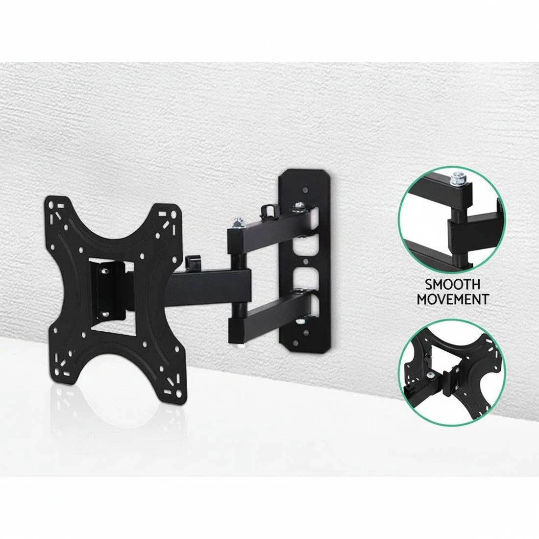 4 Artiss 17"-42" TV Wall Mount Bracket Full Motion Tilt Swivel Strong 3 - Black, 4 of 5