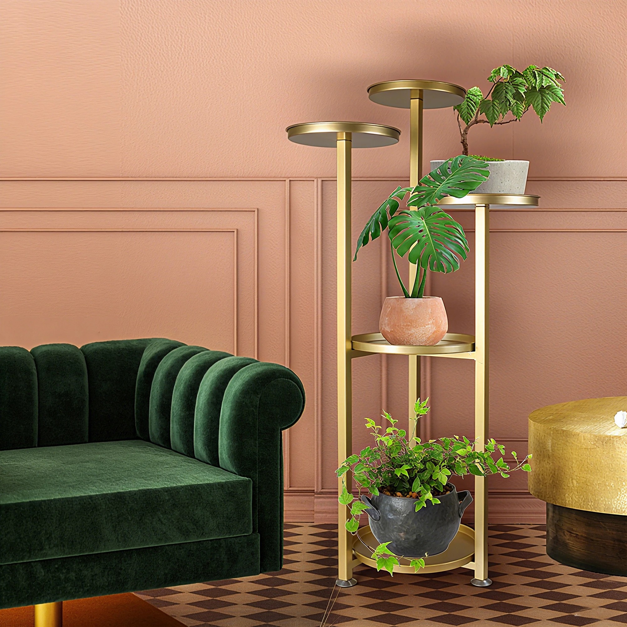 7 Levede L Size Metal Plant Stand - Gold, 7 of 9