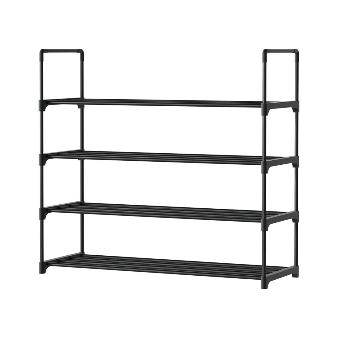 3 Artiss Shoe Rack Cabinet Stackable 4-Tier 16 Pairs Entryway Storage Organizer Easy Clean Sturdy Space Saving - Black, 3 of 8