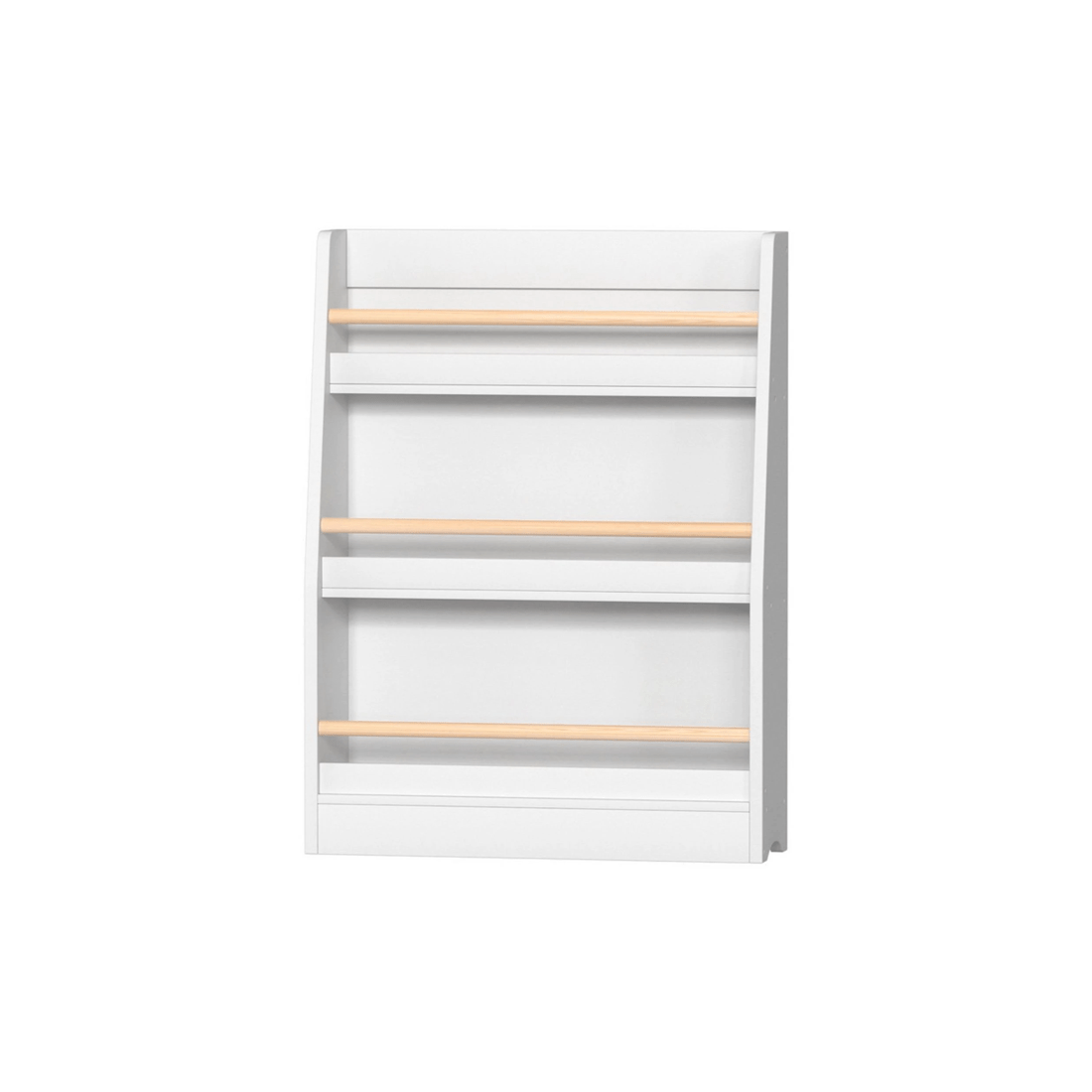 1 Keezi Kids Bookshelf 3 Tiers Storage Children Bookcase Organiser Display Shelf - White, 1 of 8
