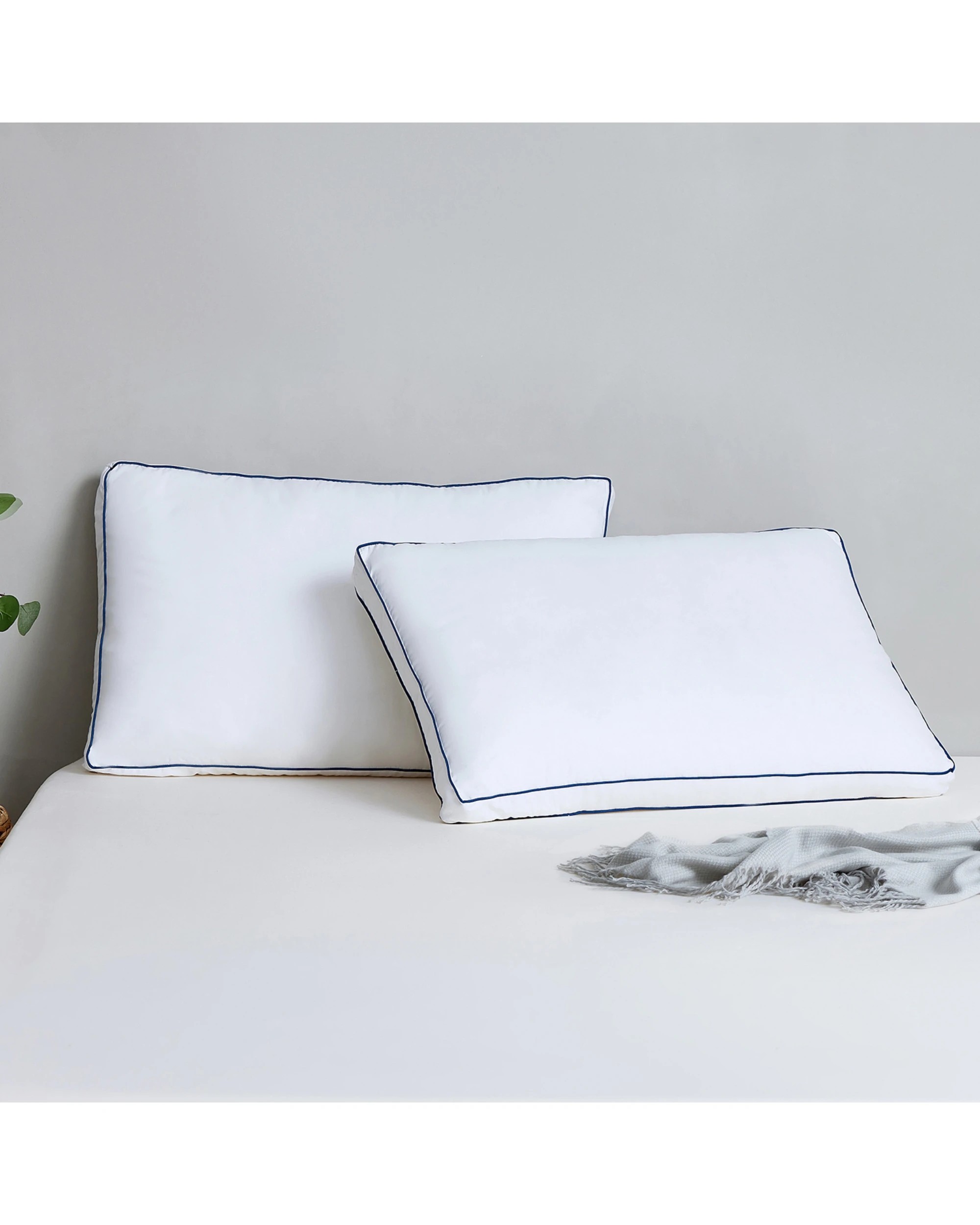1 Dreamaker Sleep Form High & Soft Profile Standard Pillow Twin Pack 43x68cm with 5cm Gusset - White, 1 of 8