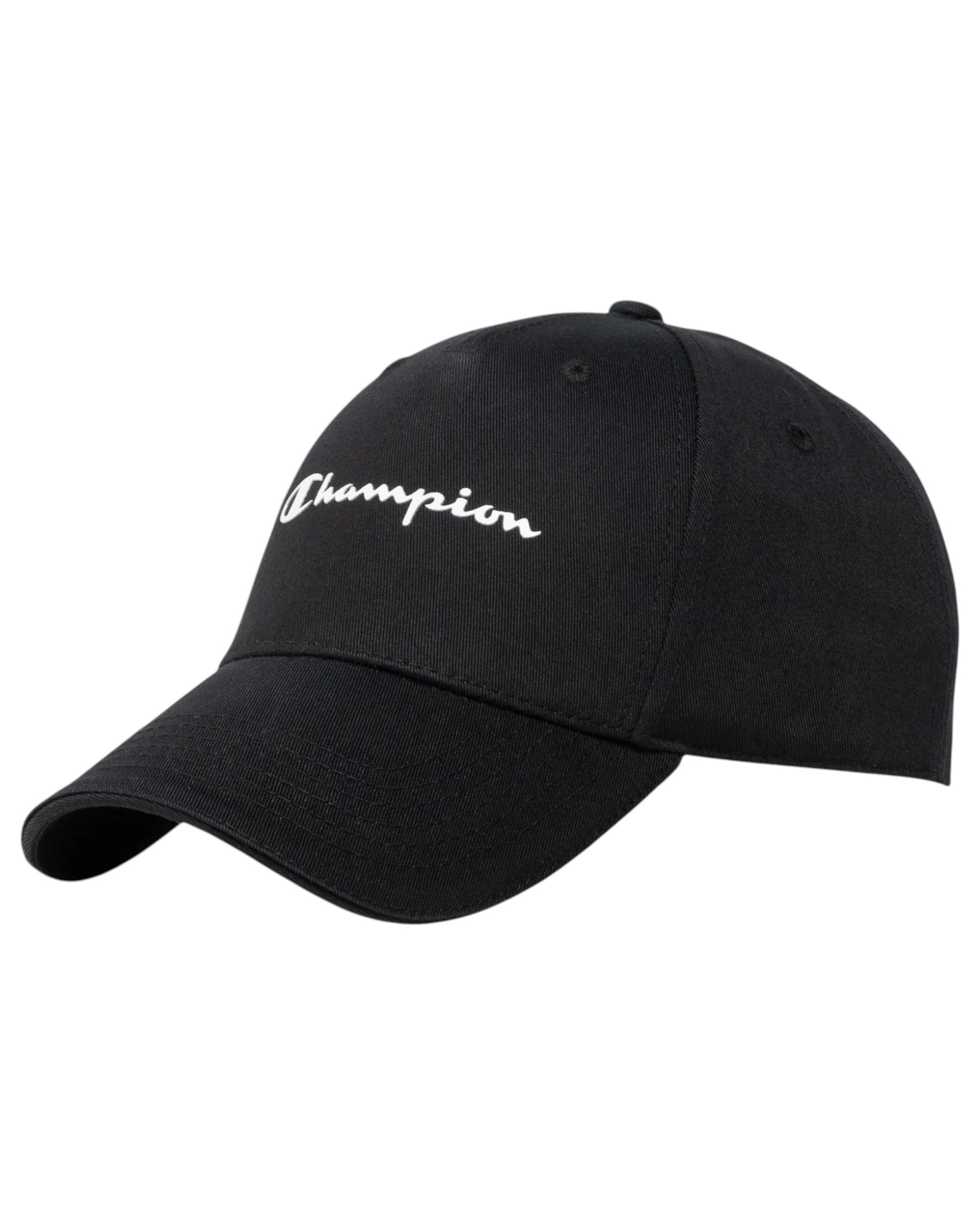 1 Champion 2 Pack Mens Baseball Cap Cotton Black Hat BLACK, 1 of 4