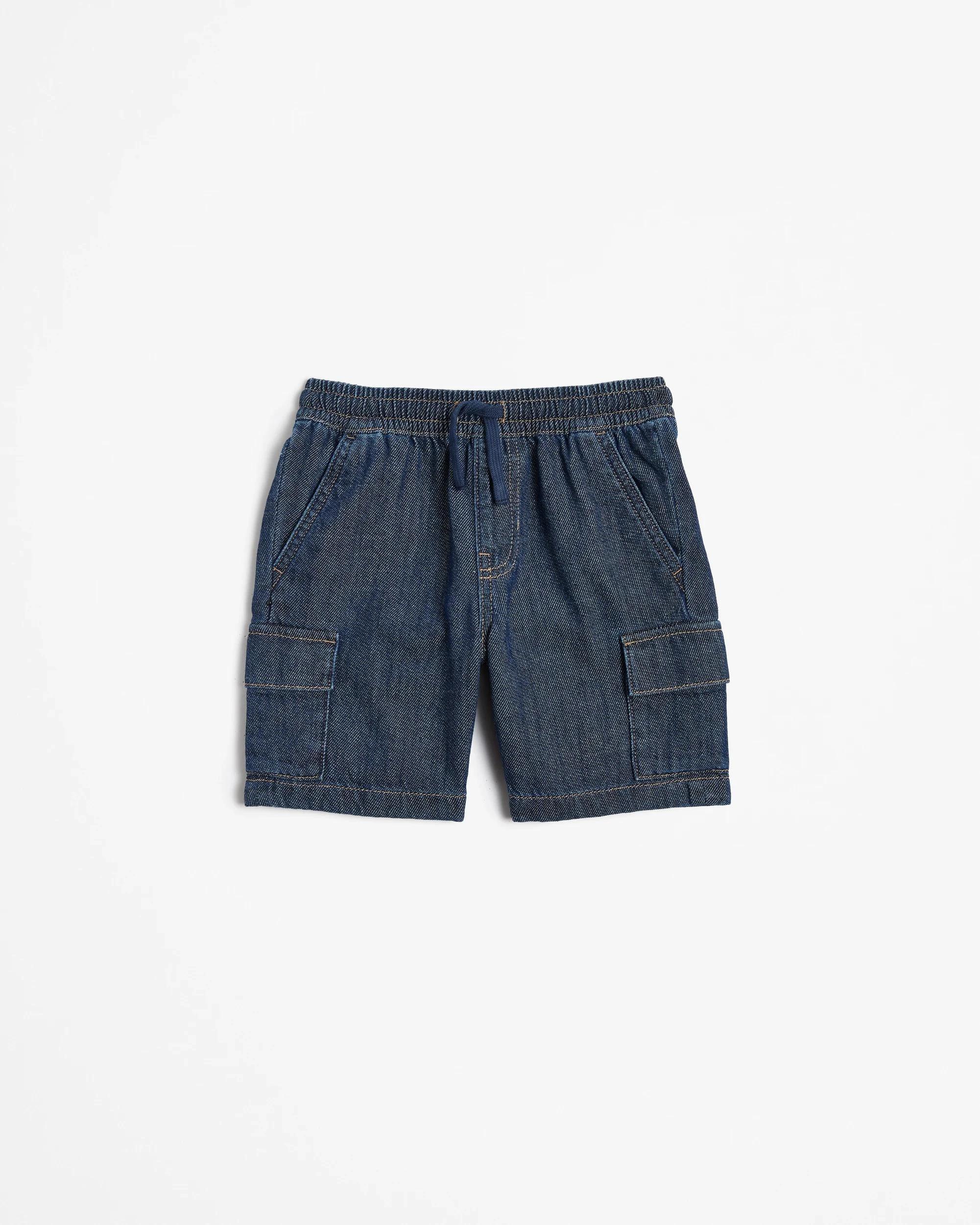 1 Target Denim Pull On Cargo Shorts MID WASH, 1 of 2