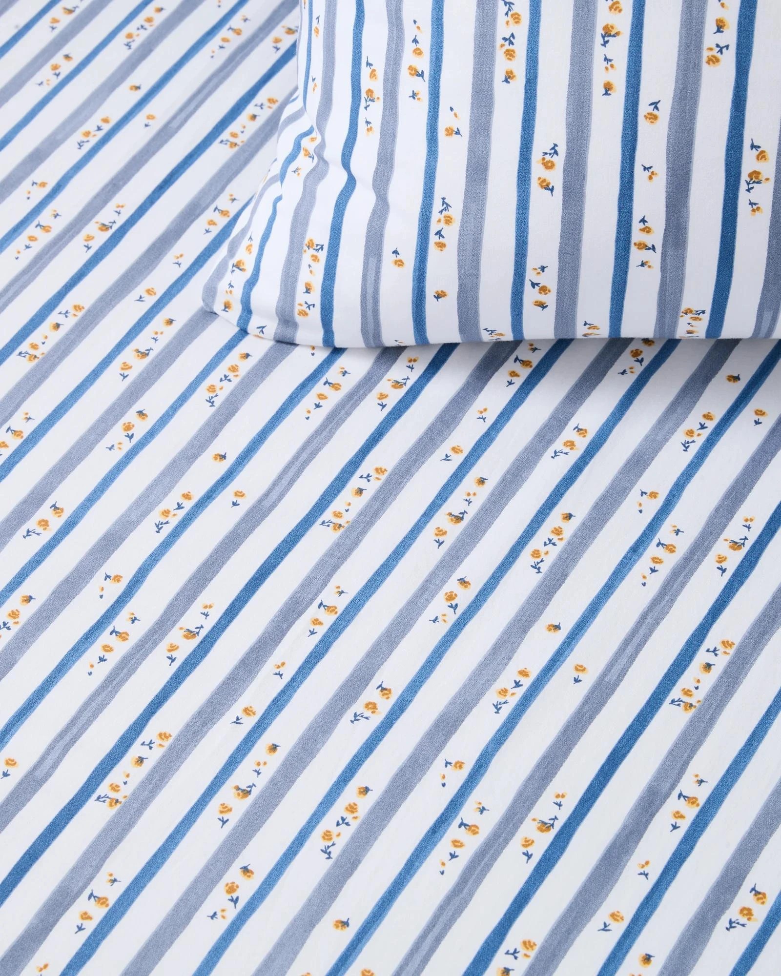 2 Target Australian Cotton Stripe Floral Mix & Match Fitted Sheet - King Bed - Blue, 2 of 4