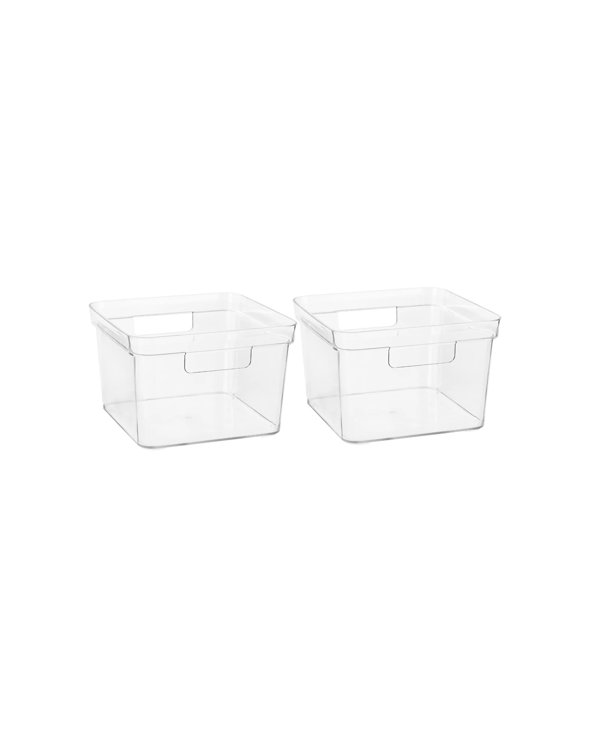 1 BOXSWEDEN Crystal 22x14.5cm Square Storage Container 2x Food Safe Plastic, 1 of 4