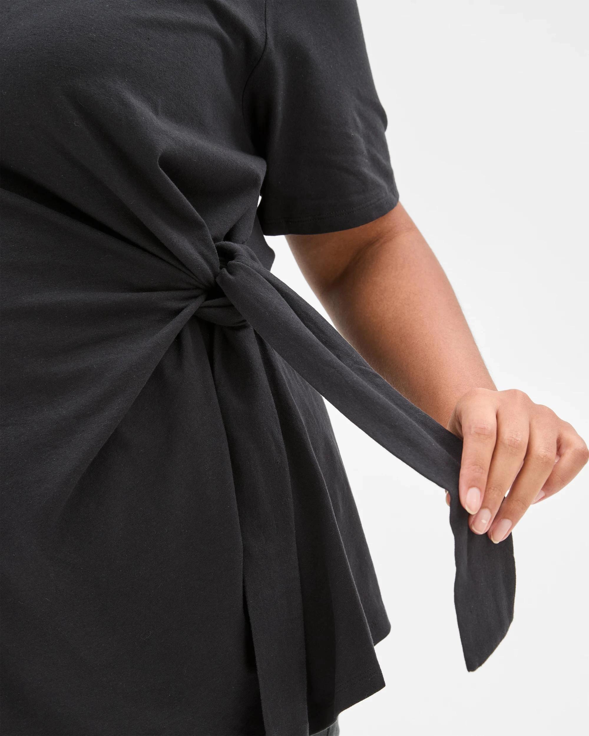 5 Target Plus Size Australian Cotton Tie Front T-Shirt BLACK, 5 of 6