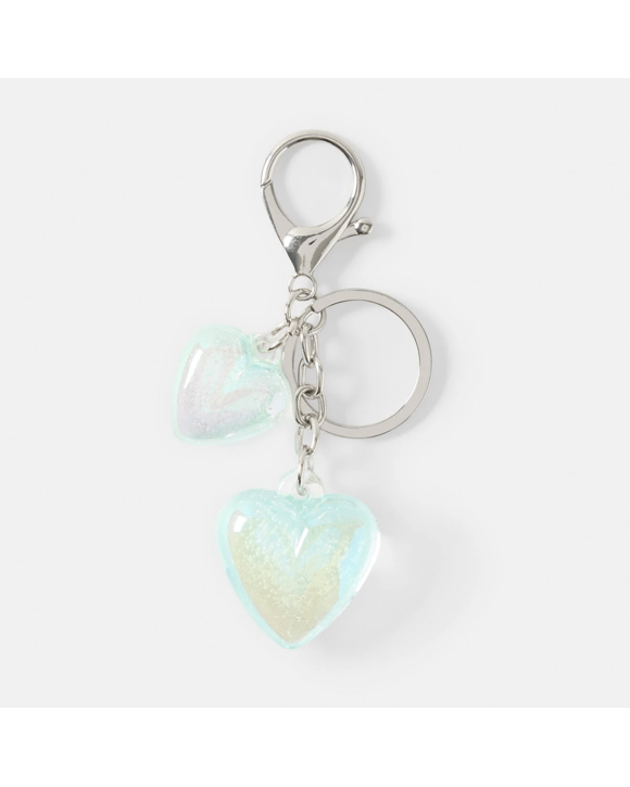 Heart Keyring - Blue and Silver Tone