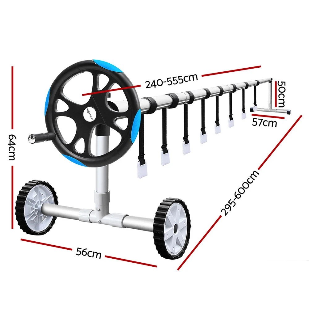 2 Aquabuddy Pool Cover 9.5x5m 400 Micron  Swimming Pool Solar Blanket 5.5m Roller - Multi, 2 of 6
