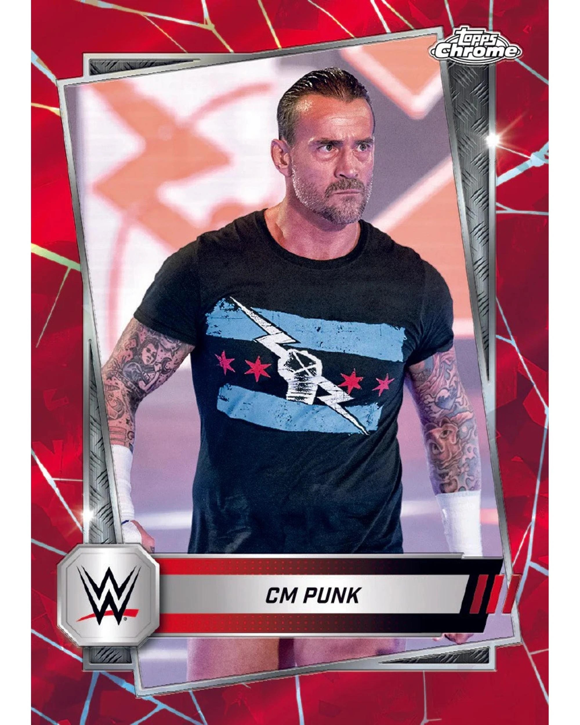 5 Topps 2025 Chrome WWE Wrestling Sapphire Edition Hobby Pack, 5 of 10