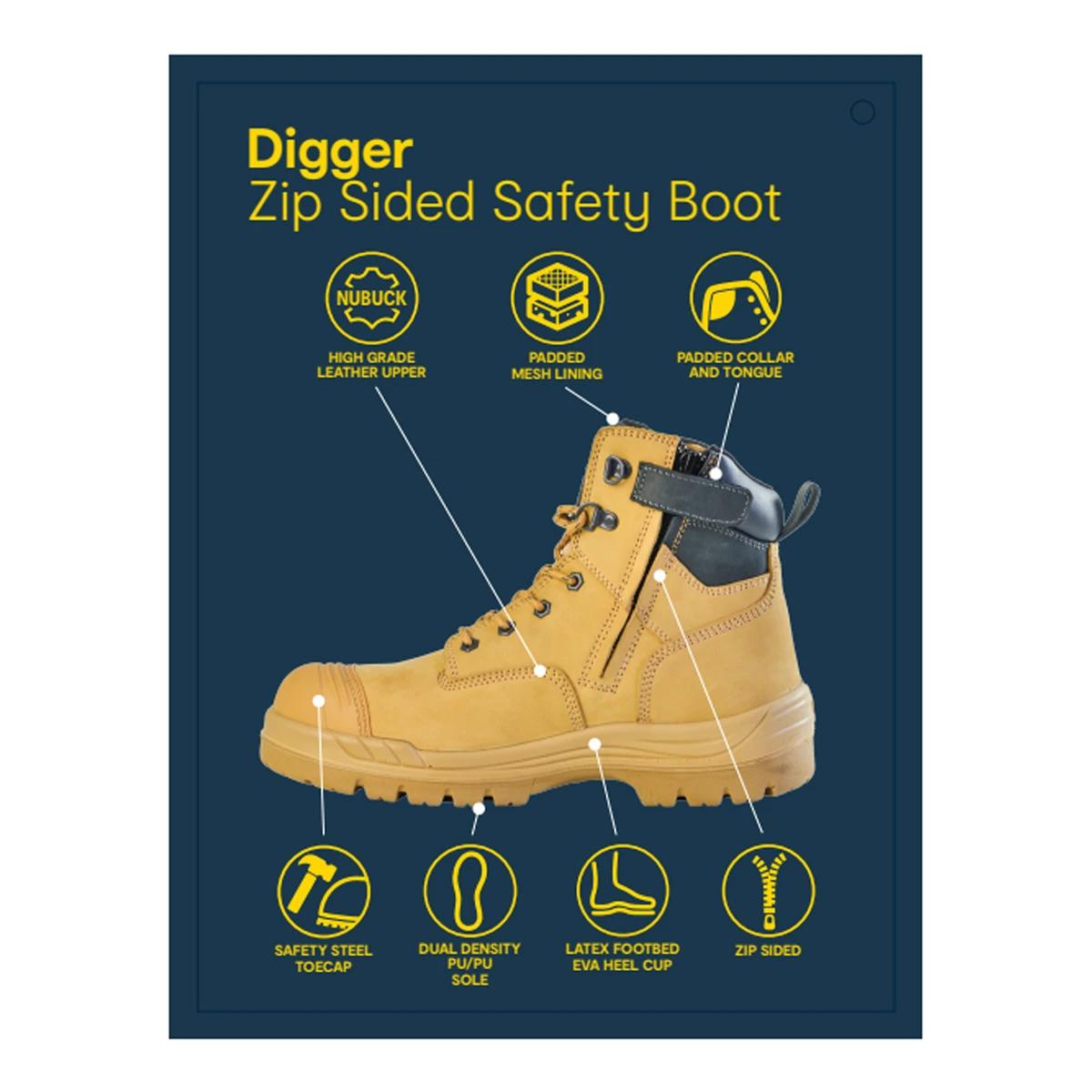 2 Zip Sided Safety Boots WHEAT, 2 of 6