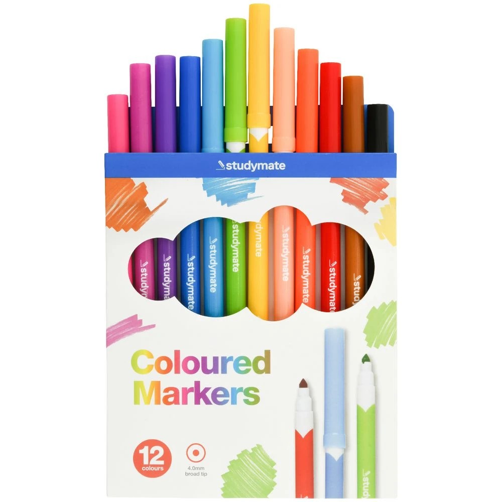 2 Studymate Coloured Markers 12 Pack, 2 of 4