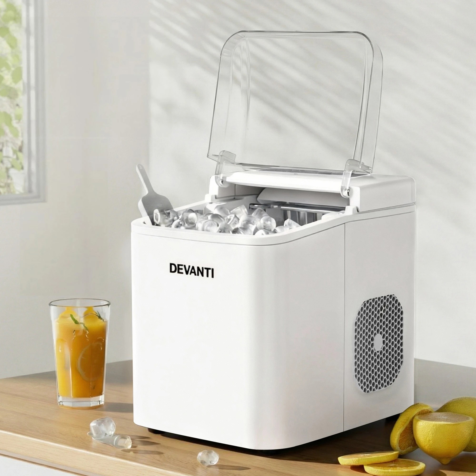 5 Devanti  Ice Maker Machine Portable Countertop w/Self Cleaning - White, 5 of 10