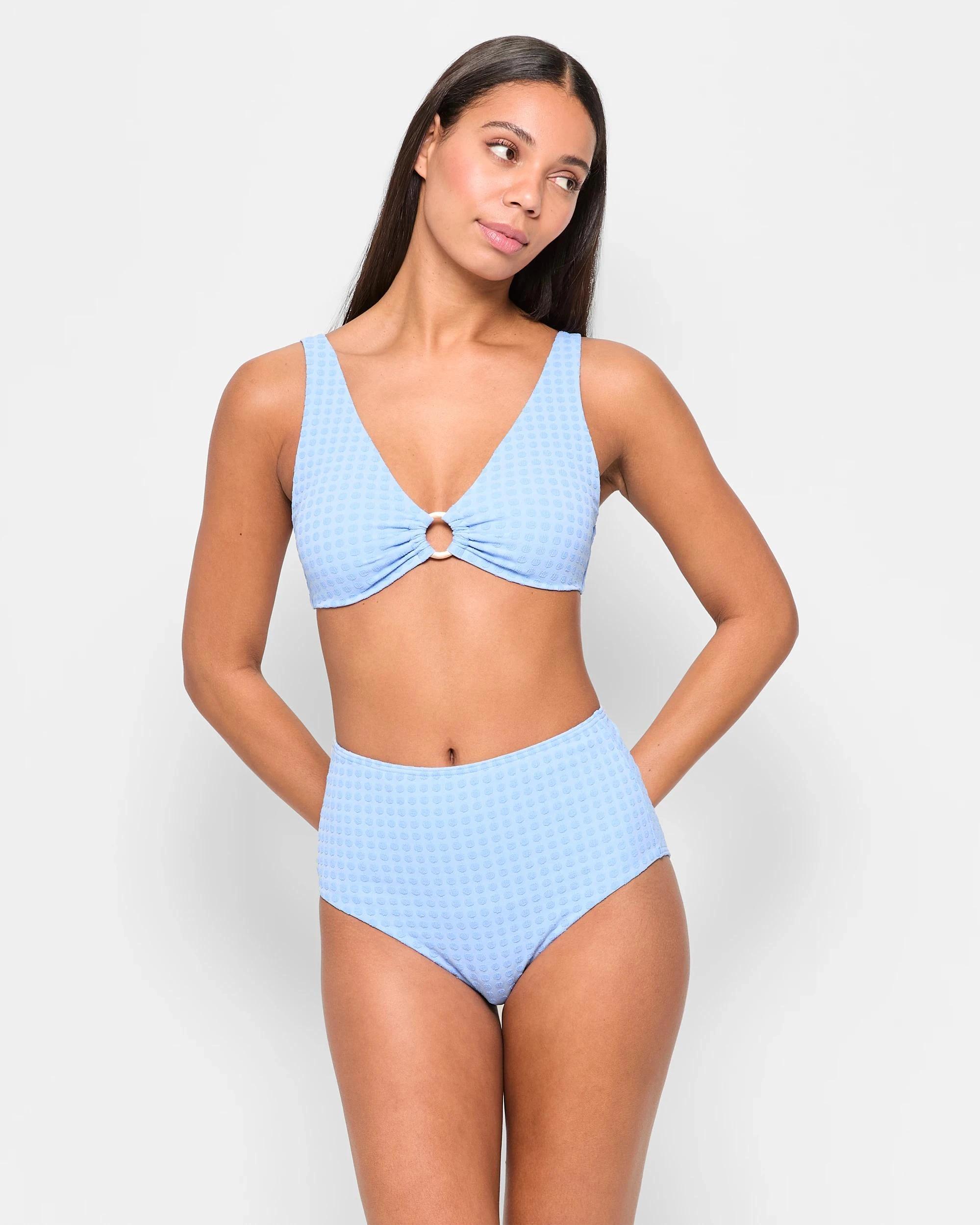 2 Target High Waisted Textured Spot Bikini Bottoms - Shape Your Body PERIWINKLE, 2 of 8