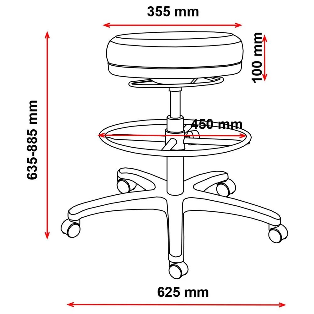 3 Kasino Gas Lift Stool Black Visitor Chairs and Stools, 3 of 3