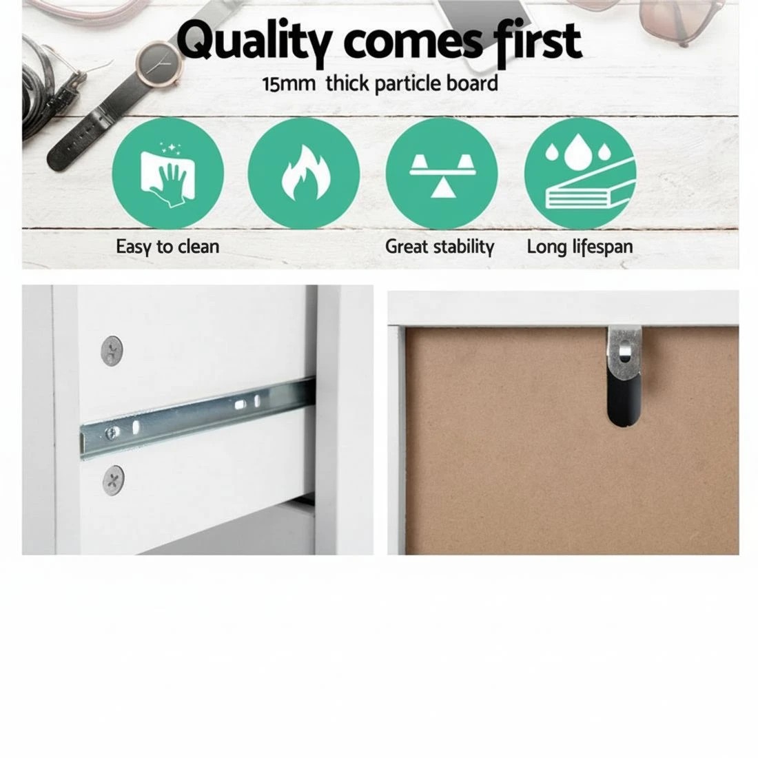 7 Artiss 6 Chest of Drawers - White, 7 of 8