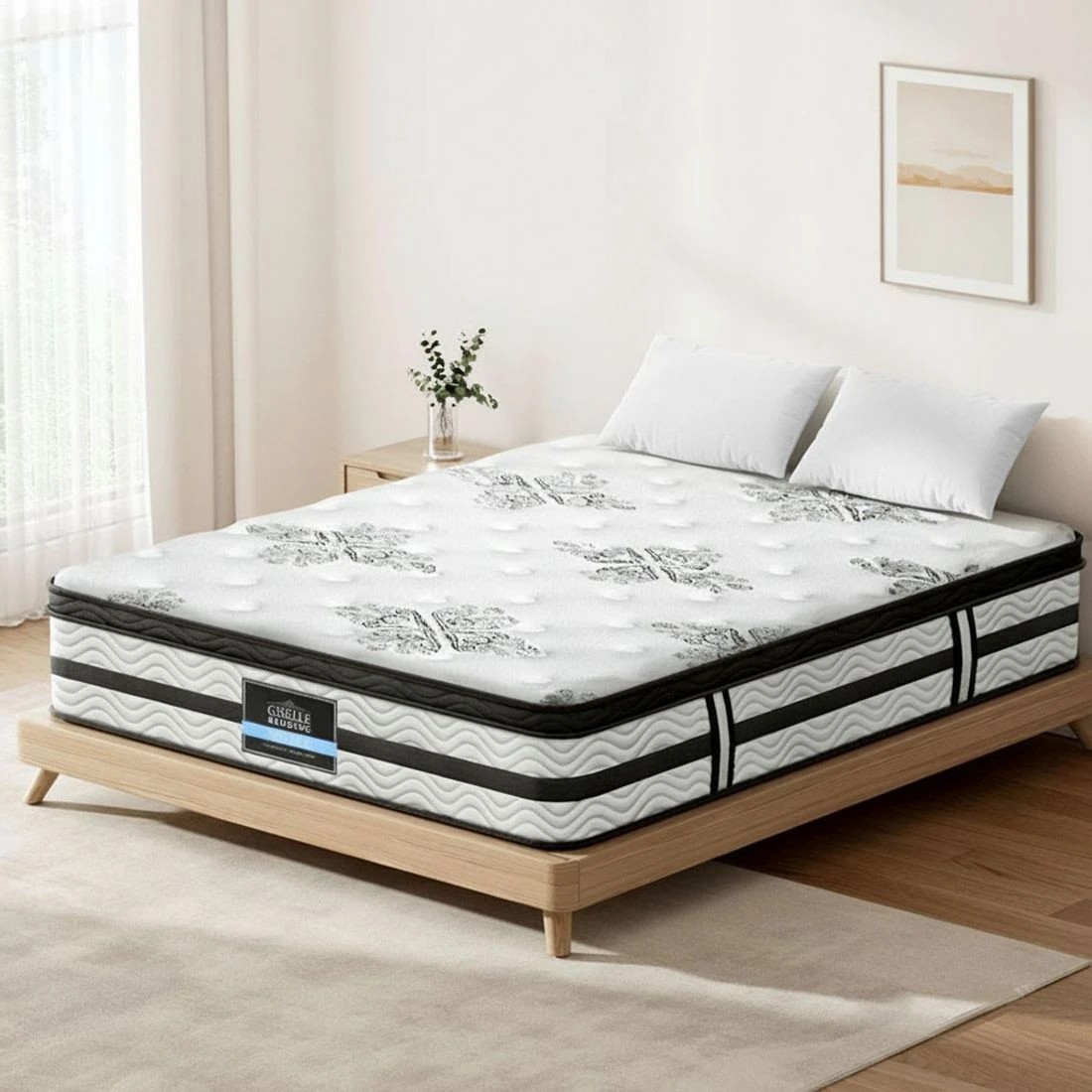 1 Giselle Bedding 34cm Mattress Euro Top Pocket Spring Super King - King Bed - Multi, 1 of 6