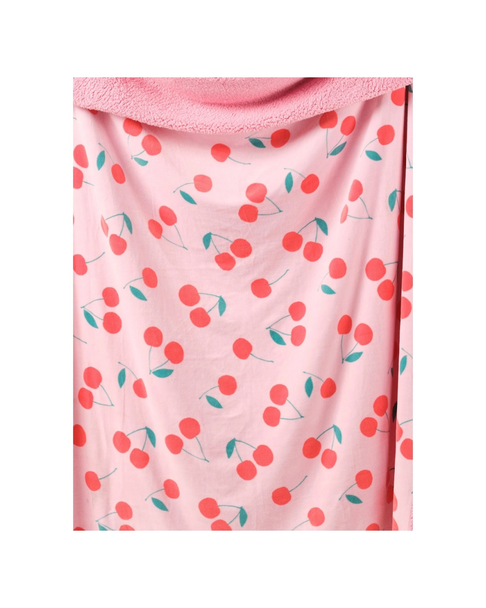 1 Linen House Kids Cherrylicious Blanket Sherpa Fleece 180x220cm - Pink, 1 of 2