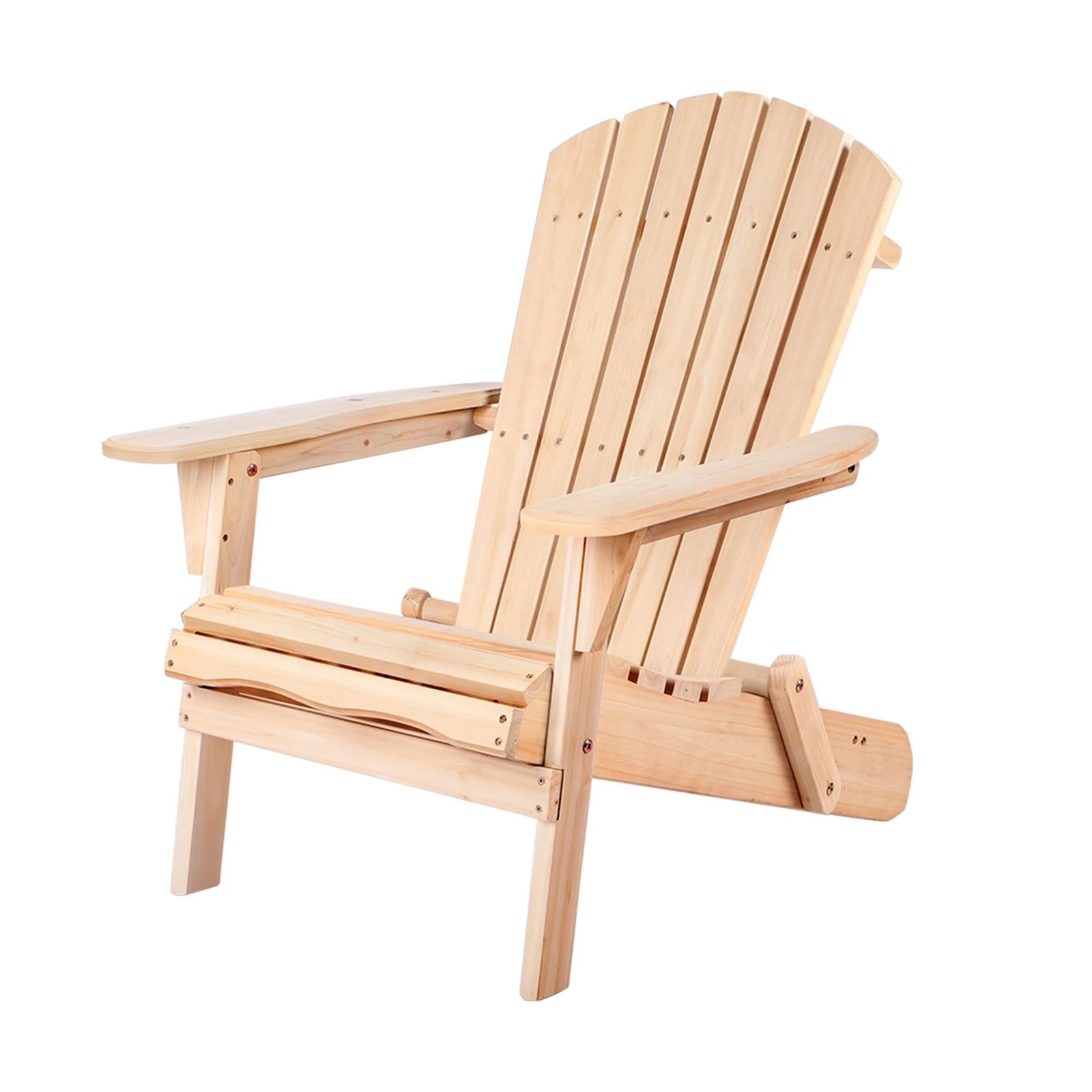 6 Alfordson Outdoor Chair Wooden Adirondack Patio Furniture Beach Garden - Natural, 6 of 9