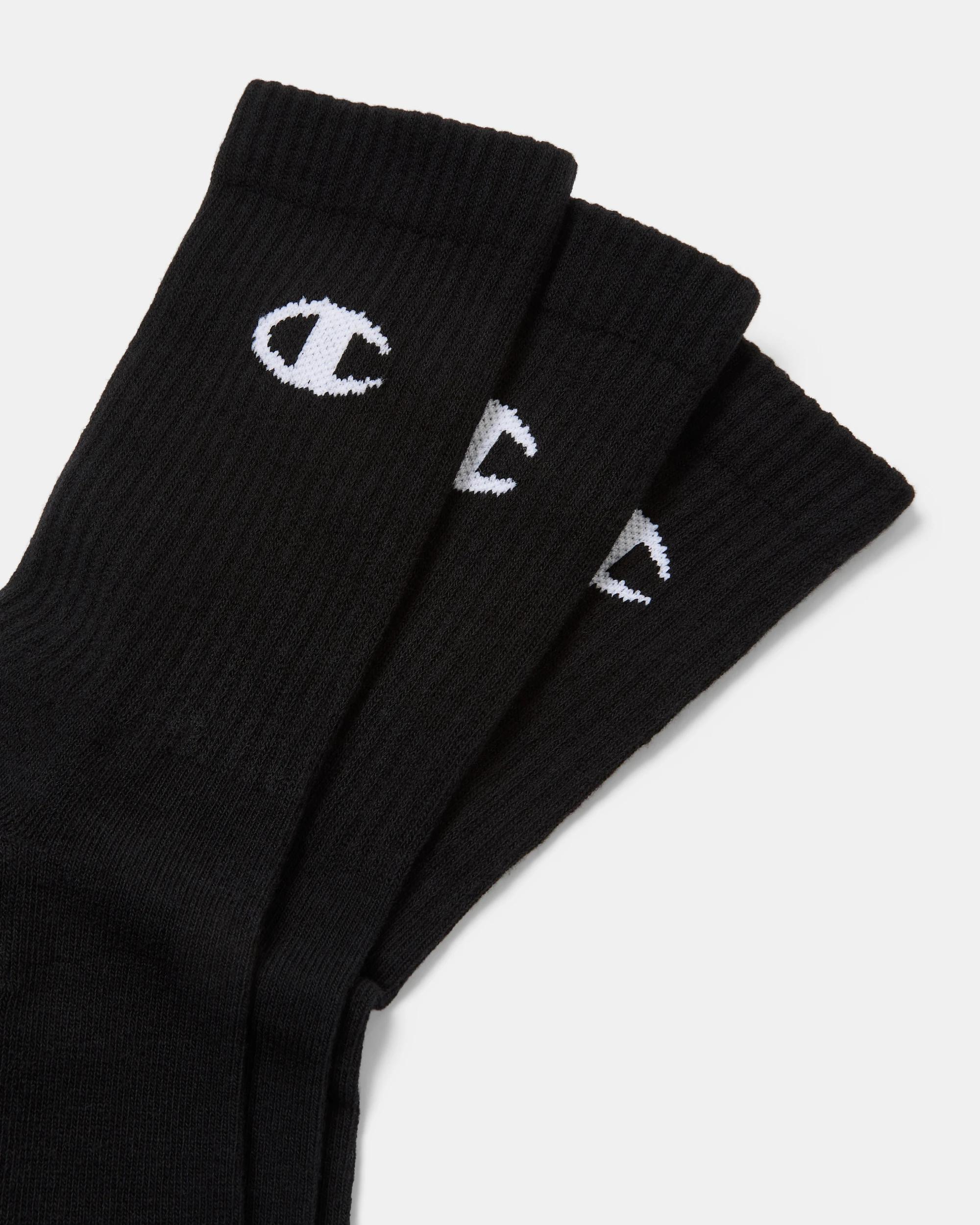 2 3 Pack Champion Script License Crew Socks Black, 2 of 3