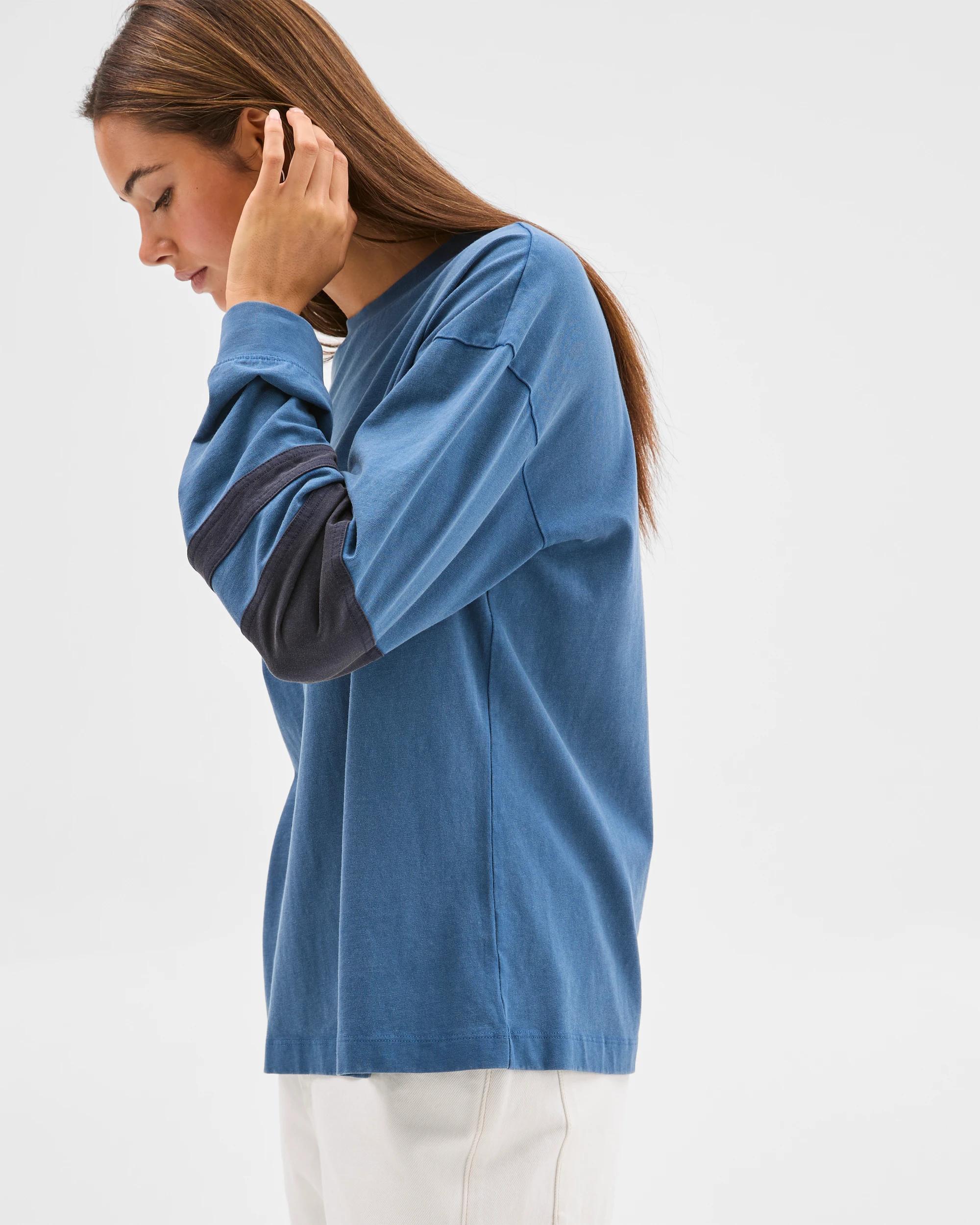 3 Lily Loves Relaxed Long Sleeve T-Shirt WASHED BLUE, 3 of 7