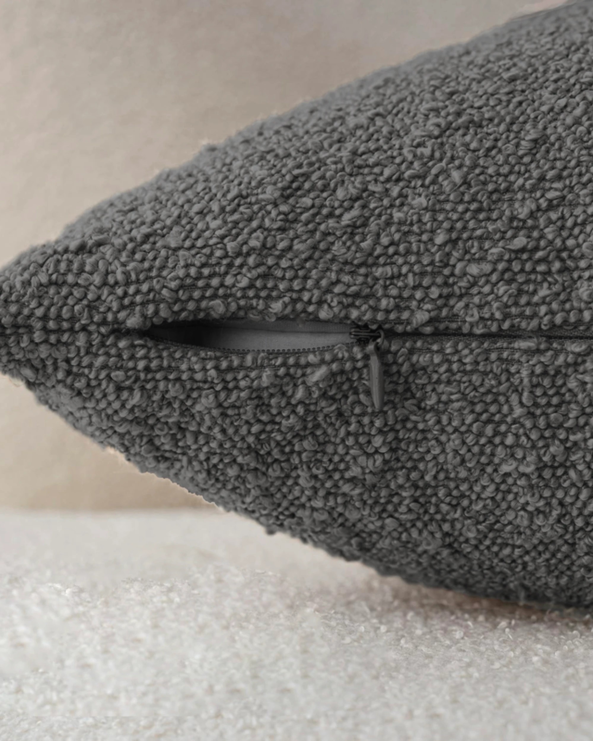 4 Gioia Casa 2-Pack Bouclé Cushion Covers 30x50cm - Charcoal, 4 of 4