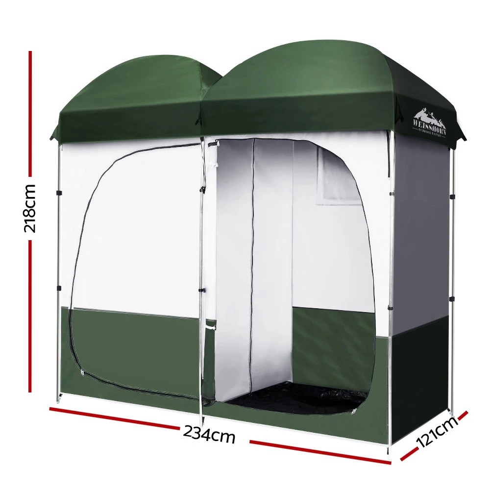 2 Weisshorn Double Camping Shower Toilet Tent Outdoor Portable Change Room - Multi, 2 of 7
