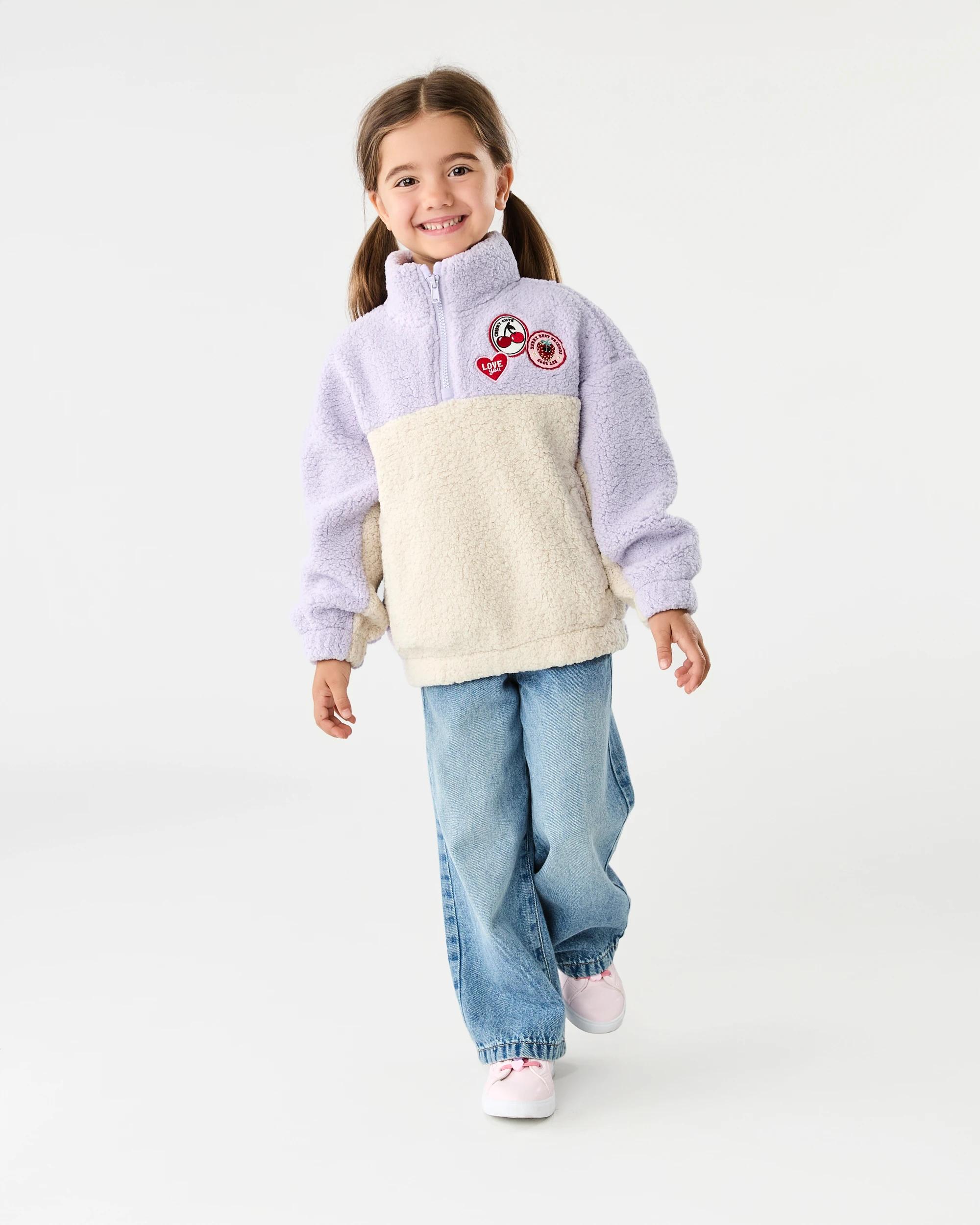 8 Quarter Zip Teddy Fleece Sweatshirt Mlti Badge, 8 of 9