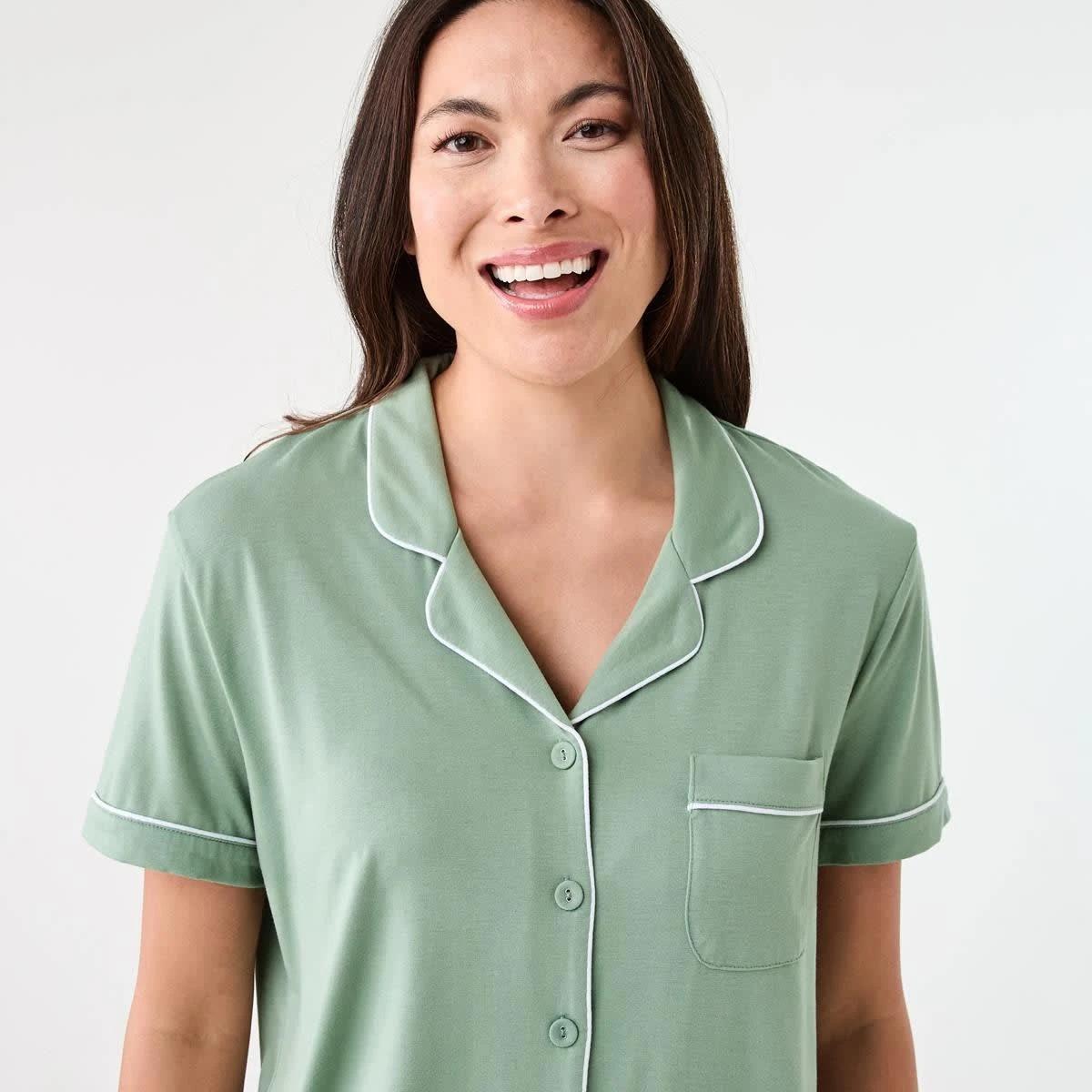 4 Short Sleeve Top and Shorts Comfort Pyjama Set ICEBERG GREEN, 4 of 8