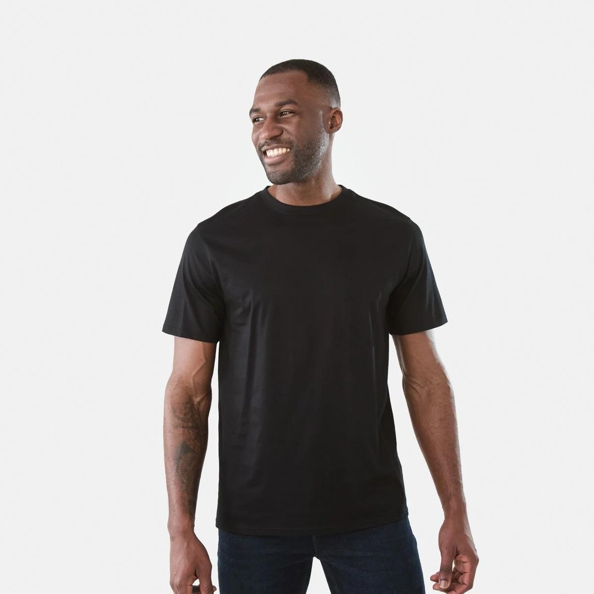 1 Australian Grown Cotton Crew Neck T-shirt Black, 1 of 5