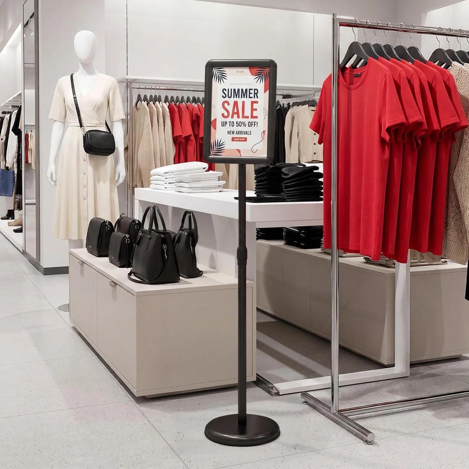 3 Costway A4 Sign Holder Stand Height Adjustable Poster Stand 21 x 30cm - Black, 3 of 5