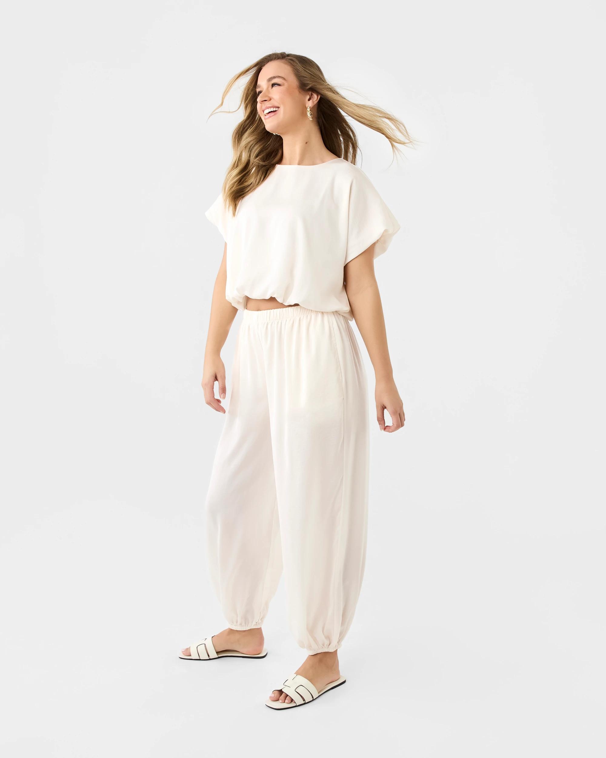 3 Short Sleeve Bubble Hem Top Vanillaoat, 3 of 8