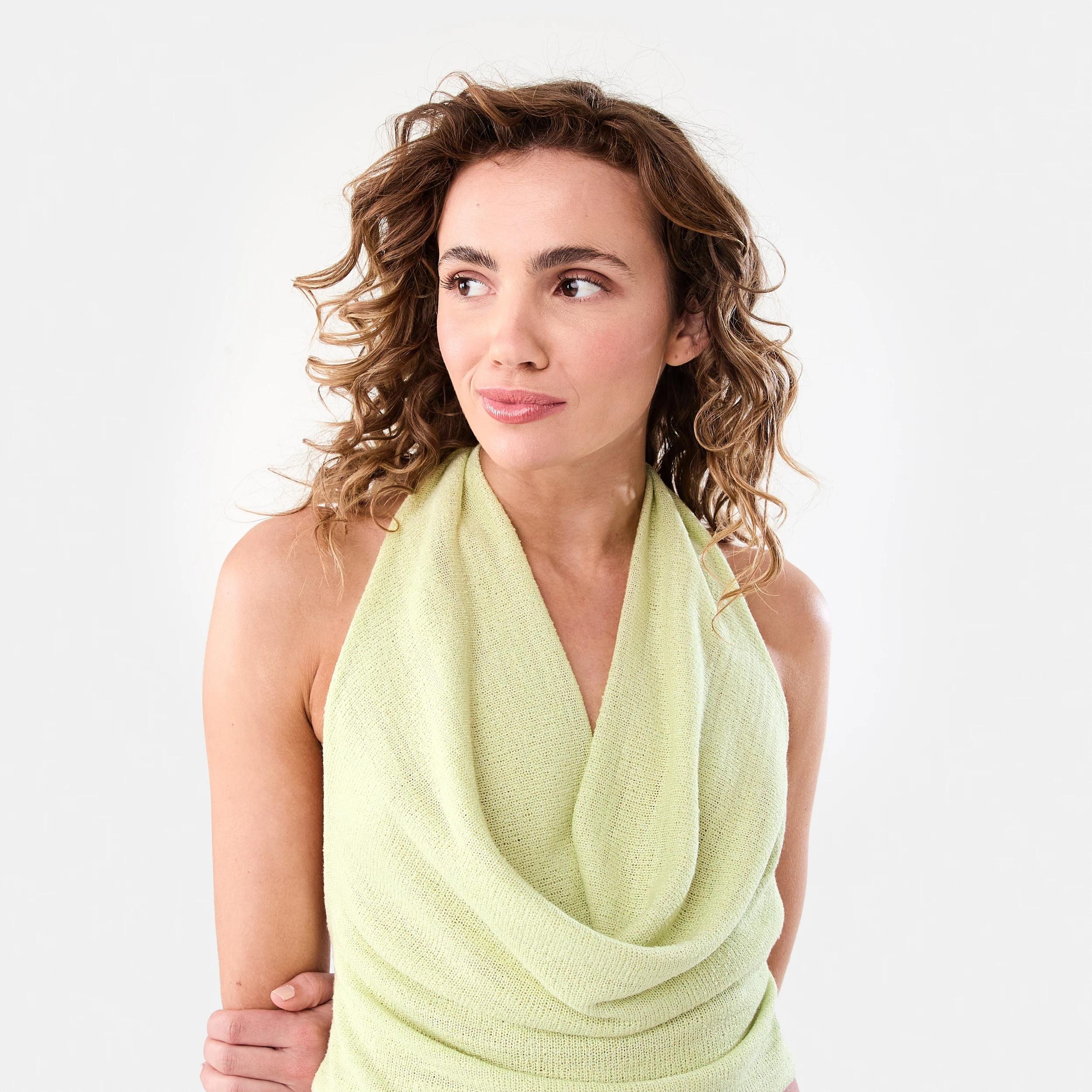 5 Knit Cowl Neck Halter Top Sherbtgren, 5 of 9